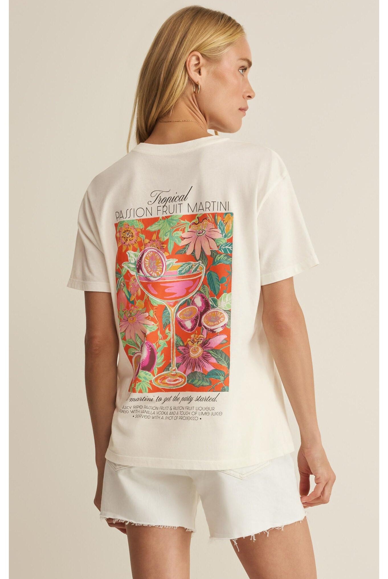 Z Supply Passion Martini Boyfriend Tee in Sea Salt-Graphic Tees-Z Supply-Deja Nu Boutique, Women's Fashion Boutique in Lampasas, Texas