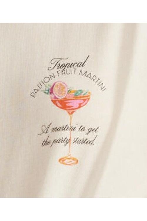 Z Supply Passion Martini Boyfriend Tee in Sea Salt-Graphic Tees-Z Supply-Deja Nu Boutique, Women's Fashion Boutique in Lampasas, Texas