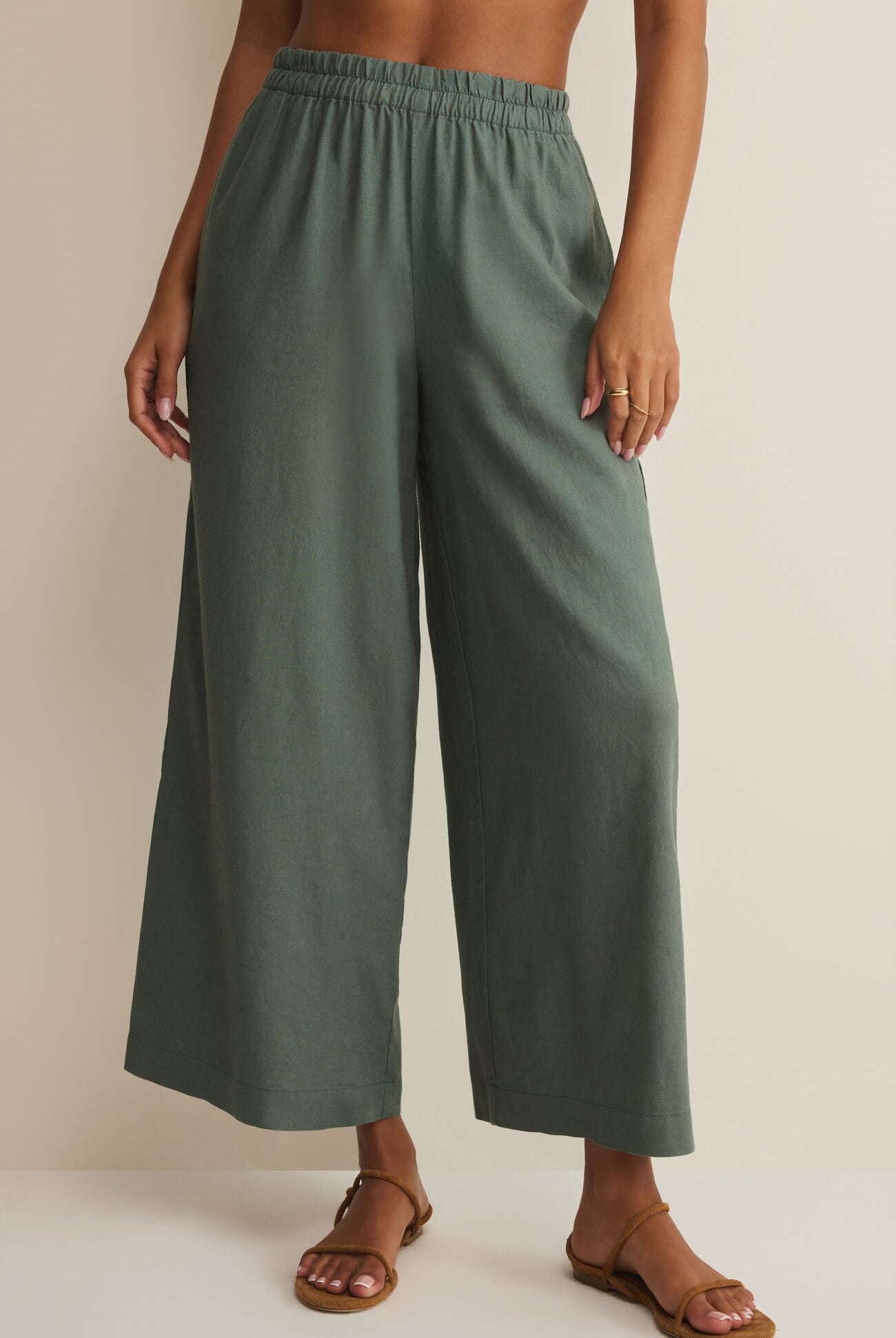 Z Supply Scout Linen Pant in Everglade-Pants-Z Supply-Deja Nu Boutique, Women's Fashion Boutique in Lampasas, Texas