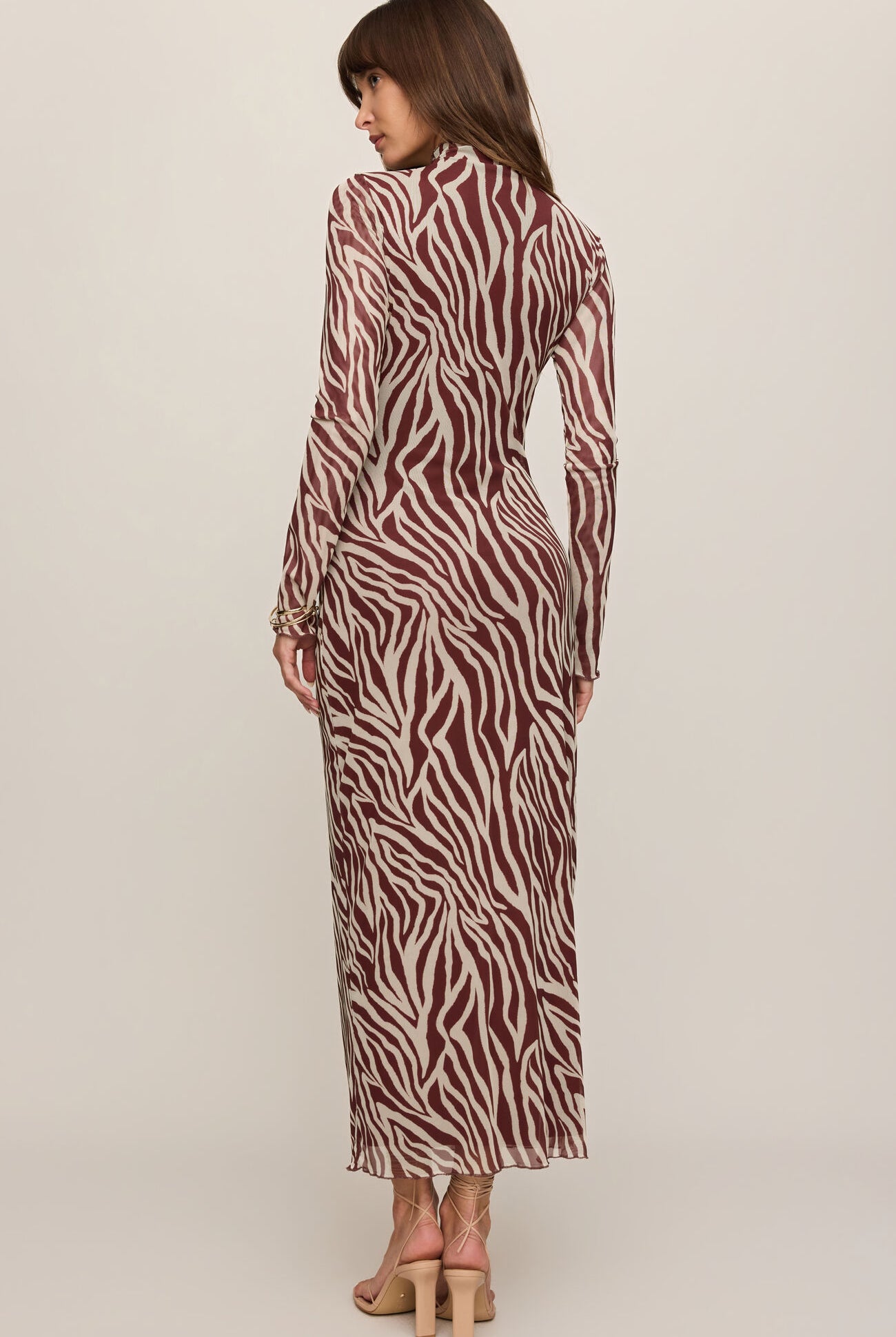 Z Supply Sevilla Zebra Mesh Midi Dress in Velvet Rouge-Midi Dresses-Z Supply-Deja Nu Boutique, Women's Fashion Boutique in Lampasas, Texas