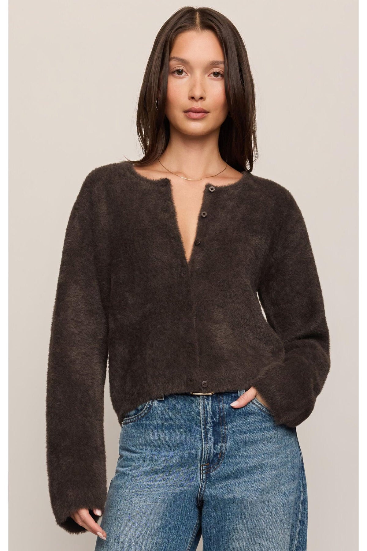 Z Supply Winterglow Fluffy Cardigan in Cocoa Bean-Cardigans & Kimonos-Z Supply-Deja Nu Boutique, Women's Fashion Boutique in Lampasas, Texas