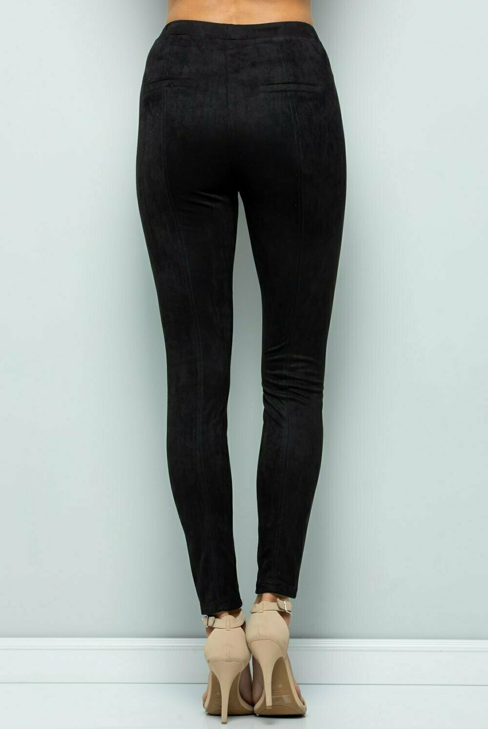 See And Be Seen Black Faux Suede Leggings-Leggings-See And Be Seen-Deja Nu Boutique, Women's Fashion Boutique in Lampasas, Texas