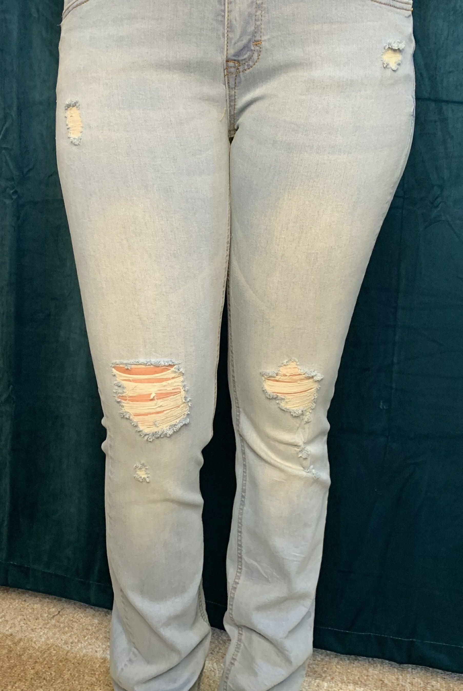 L And B Antique Wash Frayed/Split Hem Jean-Bottoms-L And B-Deja Nu Boutique, Women's Fashion Boutique in Lampasas, Texas
