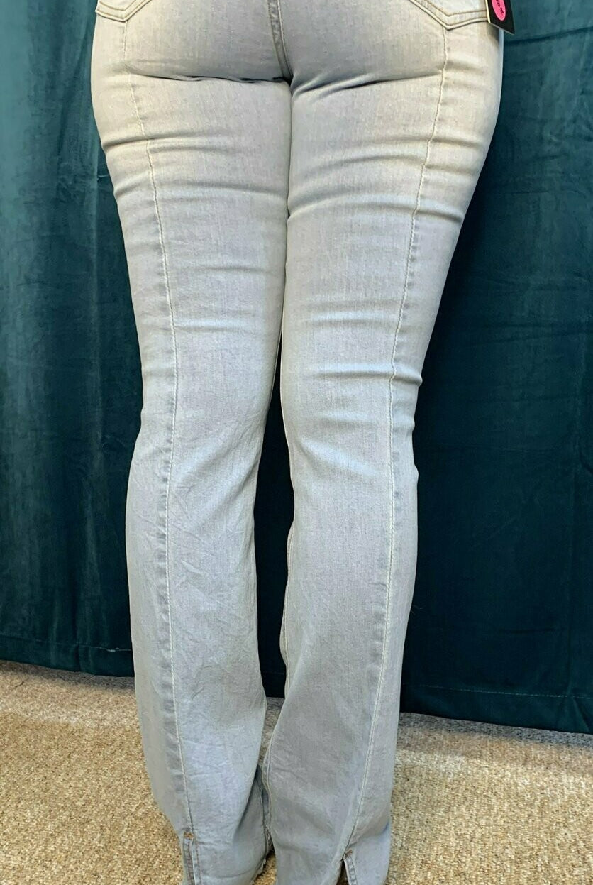 L And B Antique Wash Frayed/Split Hem Jean-Bottoms-L And B-Deja Nu Boutique, Women's Fashion Boutique in Lampasas, Texas