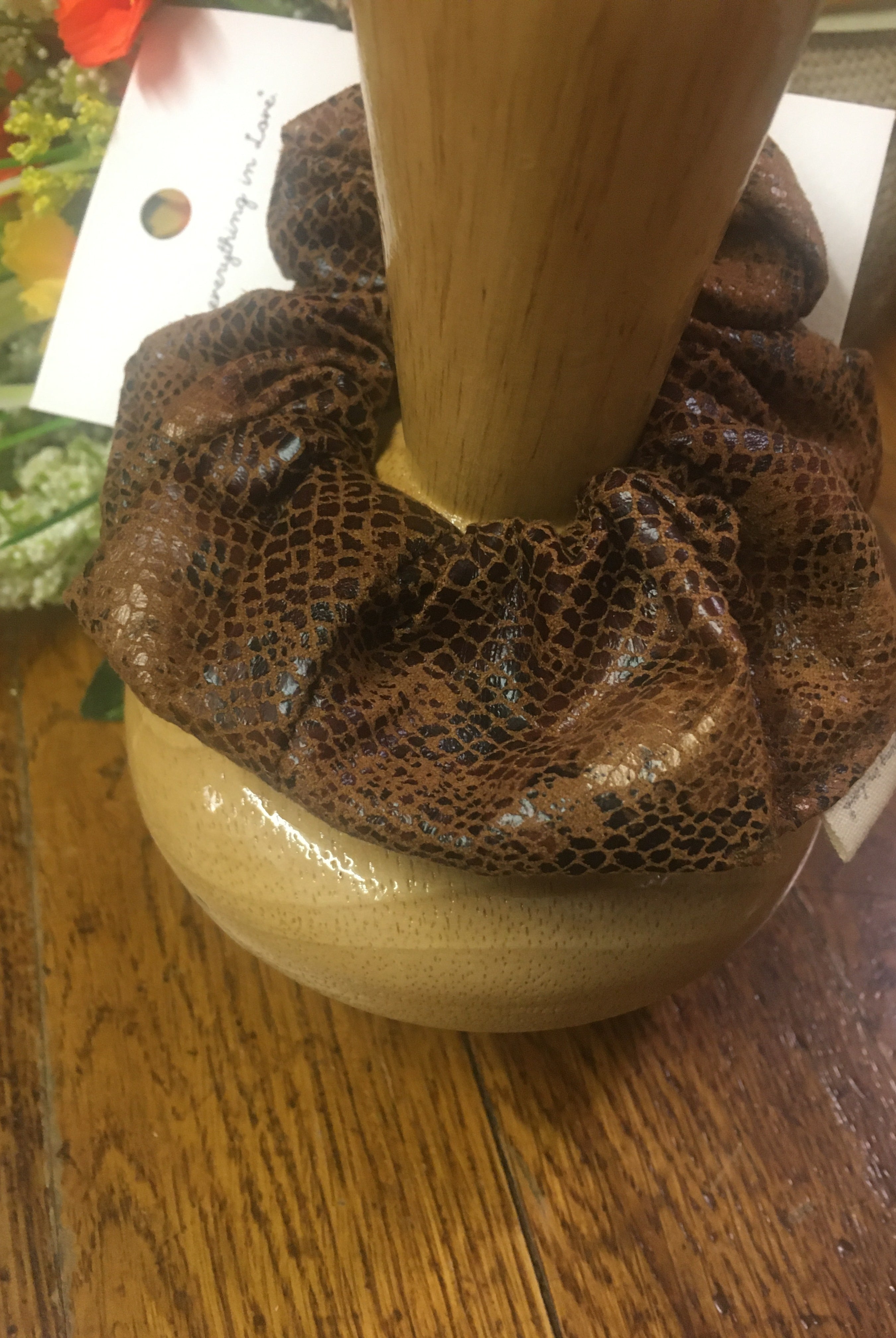 Leather Snake Scrunchies- 2 Colors-Scrunchies & Headbands-Deja Nu Tx-Deja Nu Boutique, Women's Fashion Boutique in Lampasas, Texas