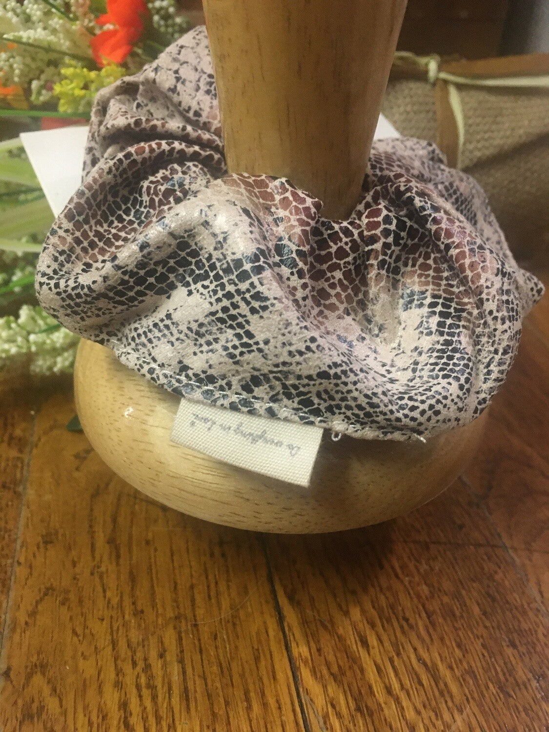 Leather Snake Scrunchies- 2 Colors-Scrunchies & Headbands-Deja Nu Tx-Deja Nu Boutique, Women's Fashion Boutique in Lampasas, Texas