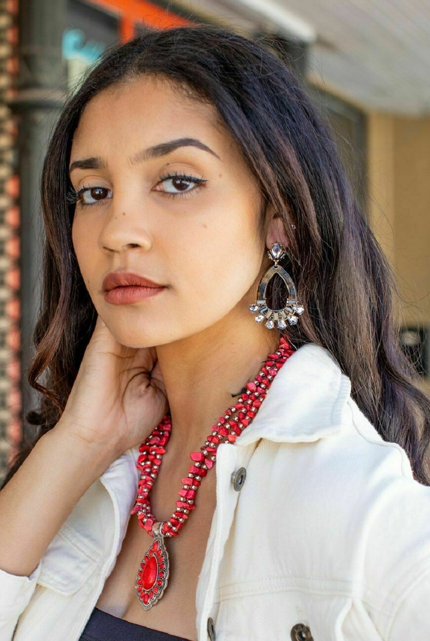 L And B Leopard Resin Earrings With Rhinestones-Earrings-L And B-Deja Nu Boutique, Women's Fashion Boutique in Lampasas, Texas