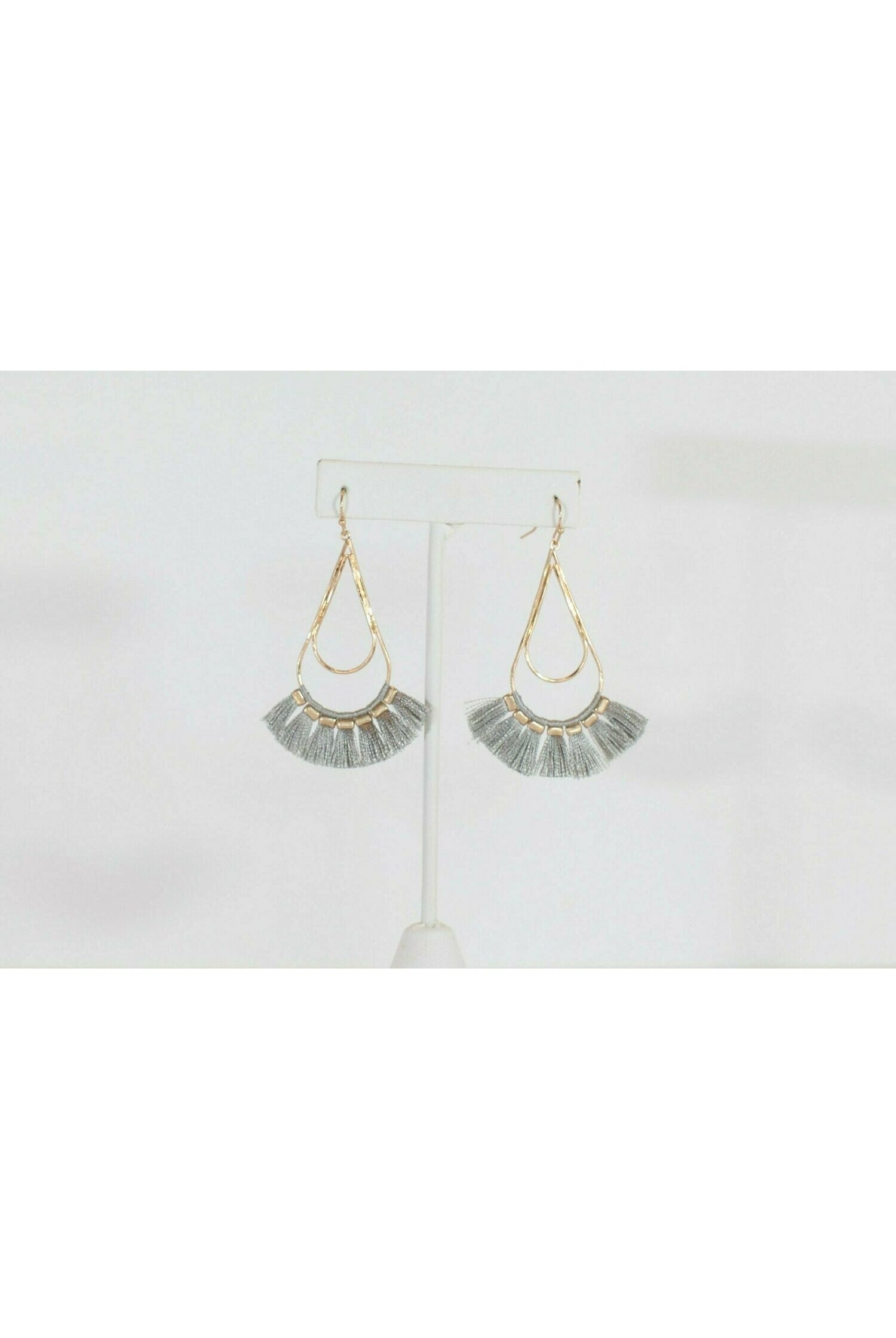 Grey Tassel Drop Necklace-Necklaces-Deja Nu Tx-Deja Nu Boutique, Women's Fashion Boutique in Lampasas, Texas