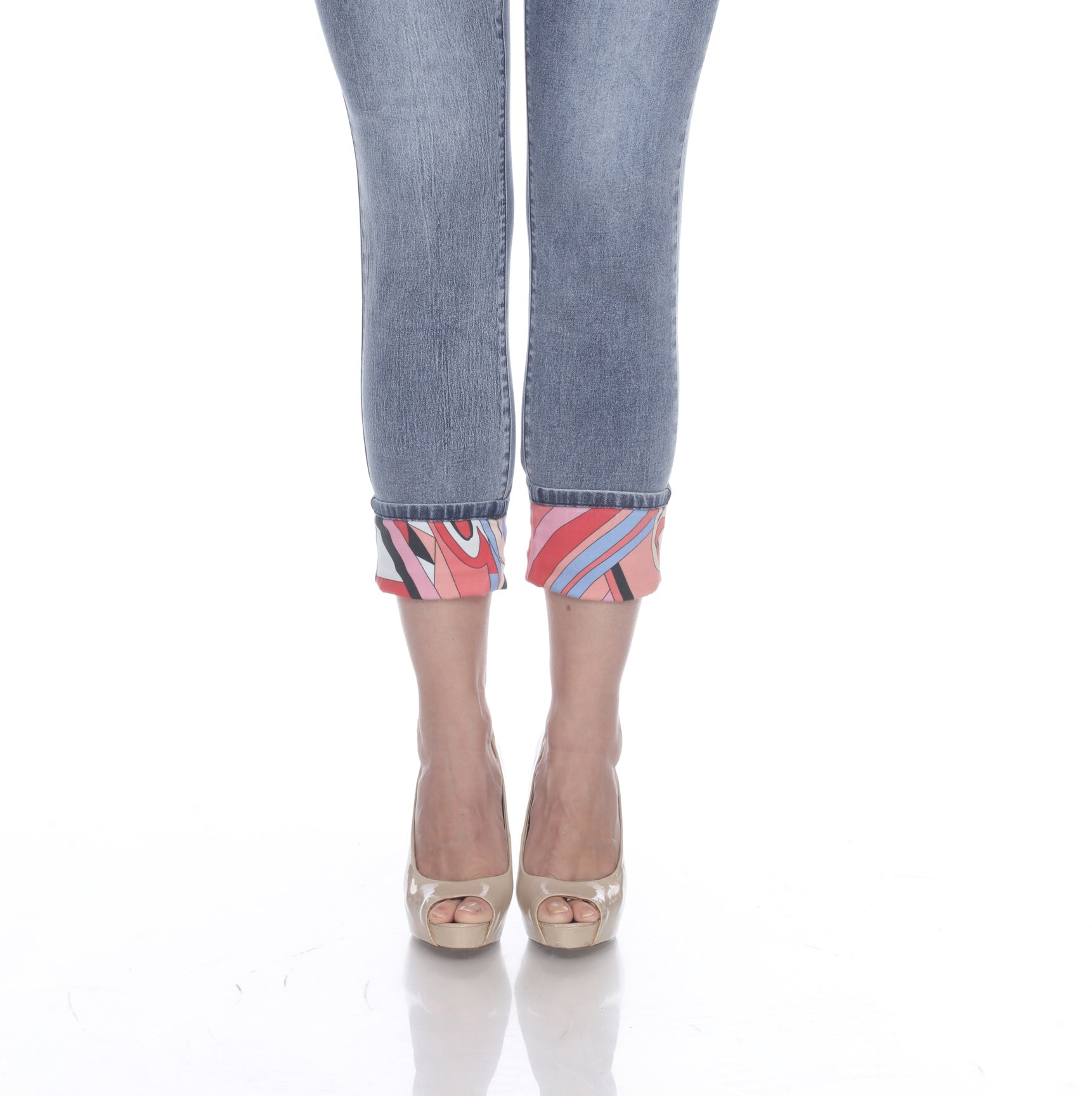 AZI Celeste Print Cuff Crop Jean-Jeans-AZI-Deja Nu Boutique, Women's Fashion Boutique in Lampasas, Texas