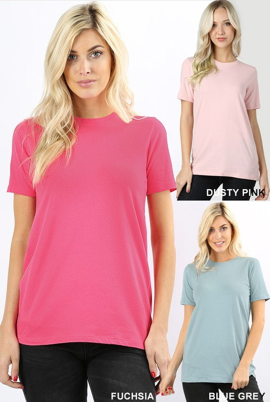 Active Basic Crew Neck Plus T-Shirts-Curvy/Plus Tops-Active Basic-Deja Nu Boutique, Women's Fashion Boutique in Lampasas, Texas