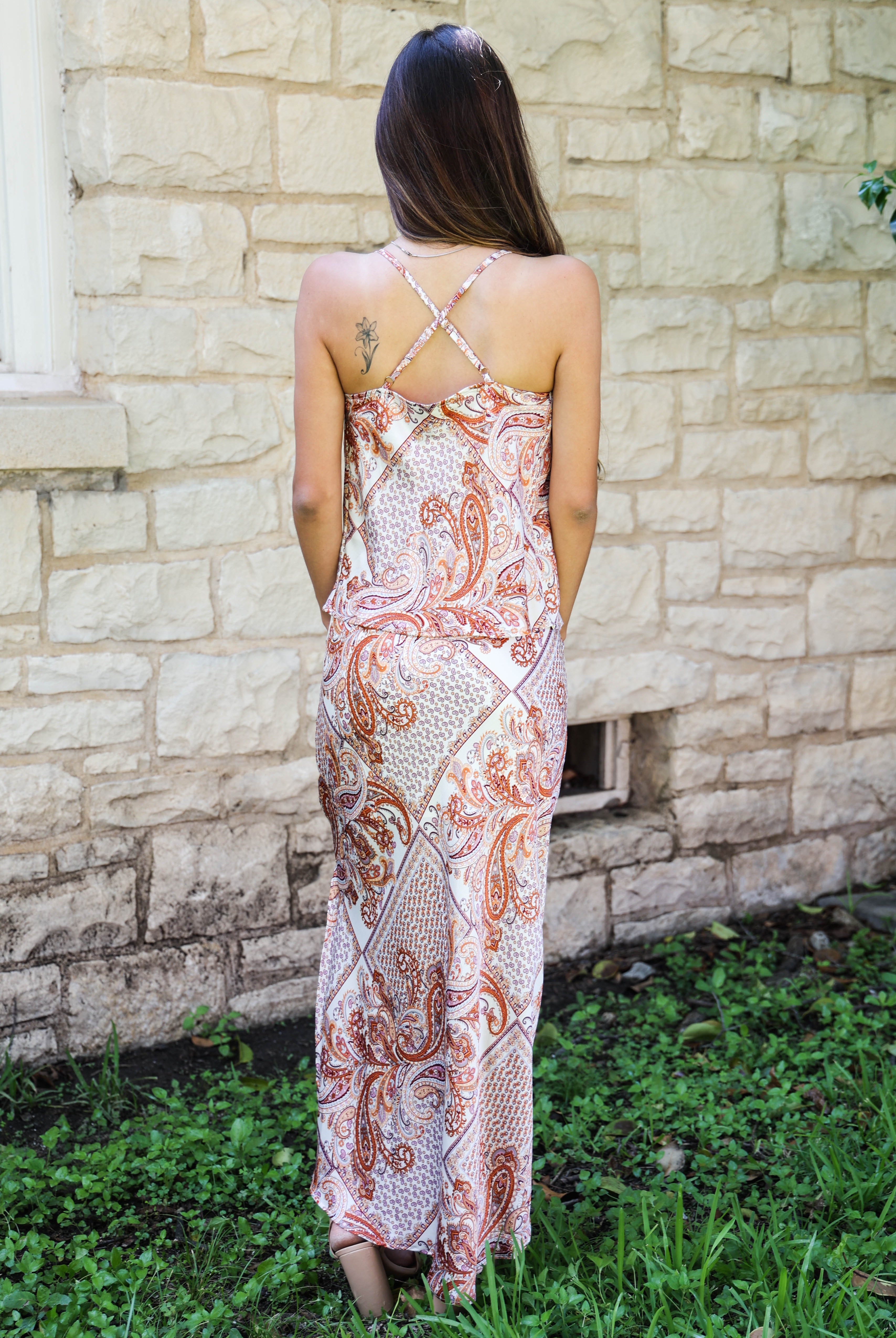 Bishop And Young Bonnes Vacances Audrina Cami In Coral Paisley-Camis/Tanks-Bishop And Young-Deja Nu Boutique, Women's Fashion Boutique in Lampasas, Texas
