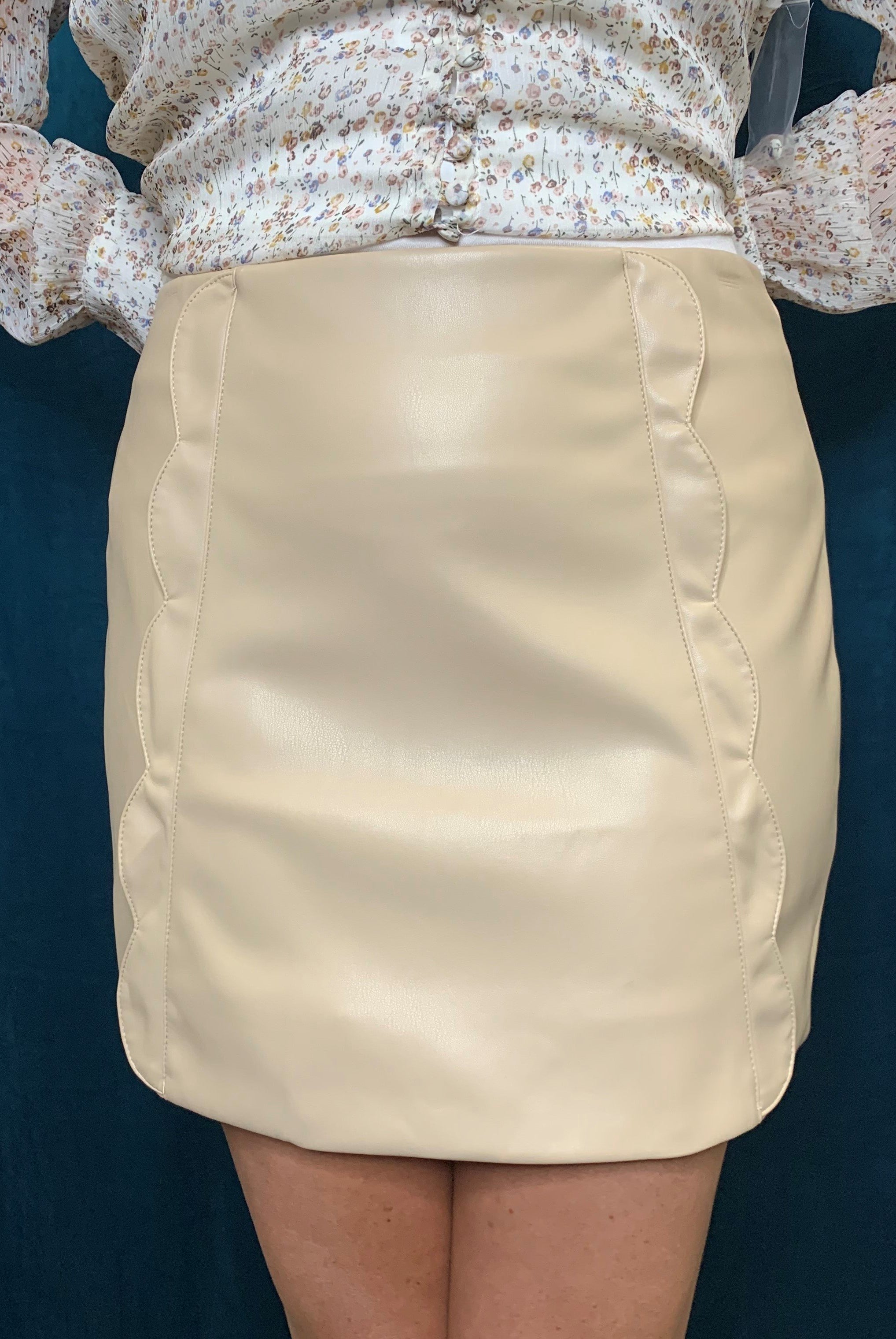 Bishop And Young Dune Scallop Mini Skirt-Skirts-Bishop And Young-Deja Nu Boutique, Women's Fashion Boutique in Lampasas, Texas