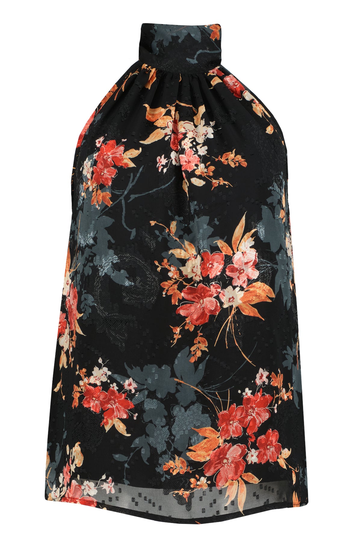 Bishop And Young Nocturnal Animal Esme Tie Neck Top In Night Bloom-Camis/Tanks-Bishop And Young-Deja Nu Boutique, Women's Fashion Boutique in Lampasas, Texas