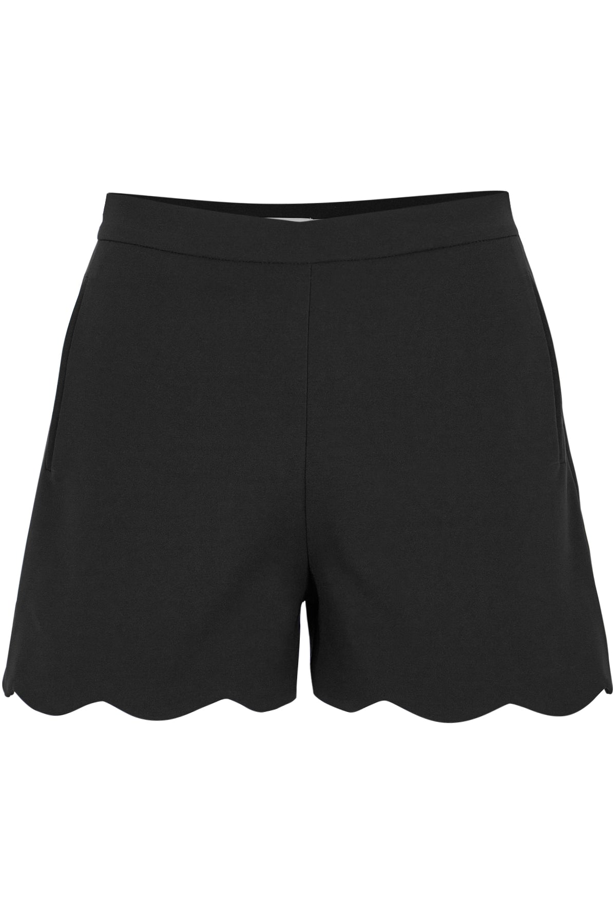 Bishop And Young The Power Of Purple Scalloped Edge Black Shorts-Bottoms-Bishop And Young-Deja Nu Boutique, Women's Fashion Boutique in Lampasas, Texas