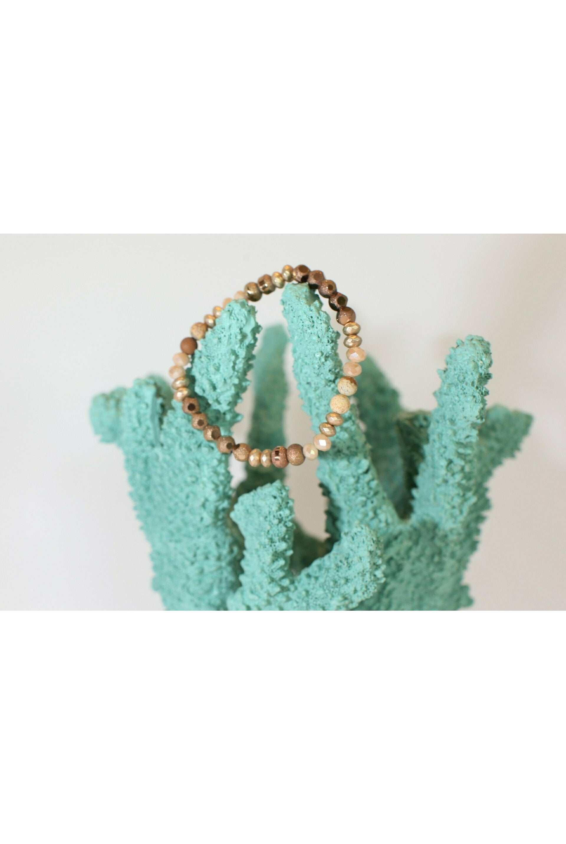 Brown And Leopard Wood And Crystal Bead Bracelet-Bracelets-Deja Nu Tx-Deja Nu Boutique, Women's Fashion Boutique in Lampasas, Texas