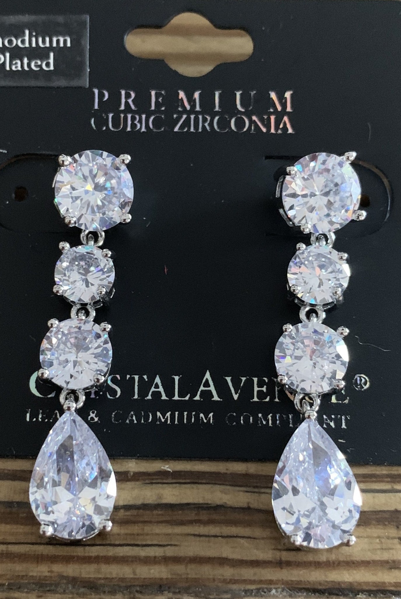 Crystal Avenue Premium Cubic Zirconia Drop Earrings-Earrings-Crystal Avenue-Deja Nu Boutique, Women's Fashion Boutique in Lampasas, Texas