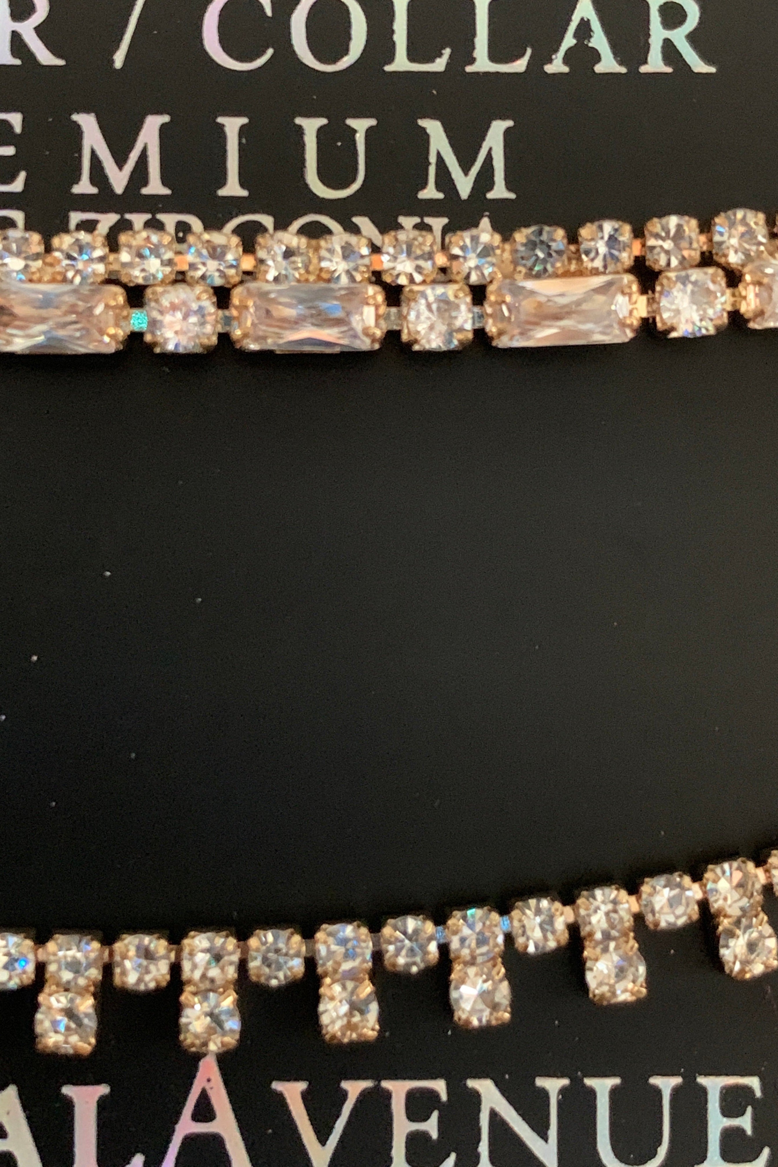 Crystal Avenue Premium Cubic Zirconia Rose Gold Double Choker Set-Necklaces-Crystal Avenue-Deja Nu Boutique, Women's Fashion Boutique in Lampasas, Texas