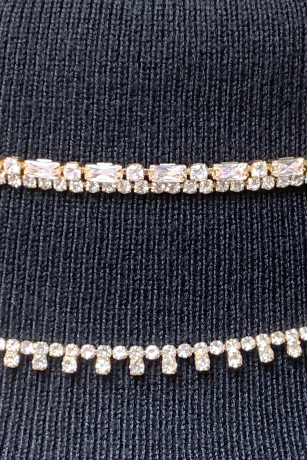 Crystal Avenue Premium Cubic Zirconia Rose Gold Double Choker Set-Necklaces-Crystal Avenue-Deja Nu Boutique, Women's Fashion Boutique in Lampasas, Texas