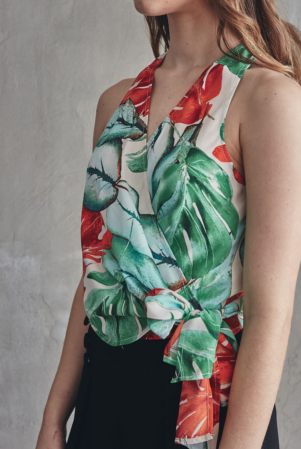 Do And Be Tropical Print Wrap Top-Tops-Do and be-Deja Nu Boutique, Women's Fashion Boutique in Lampasas, Texas