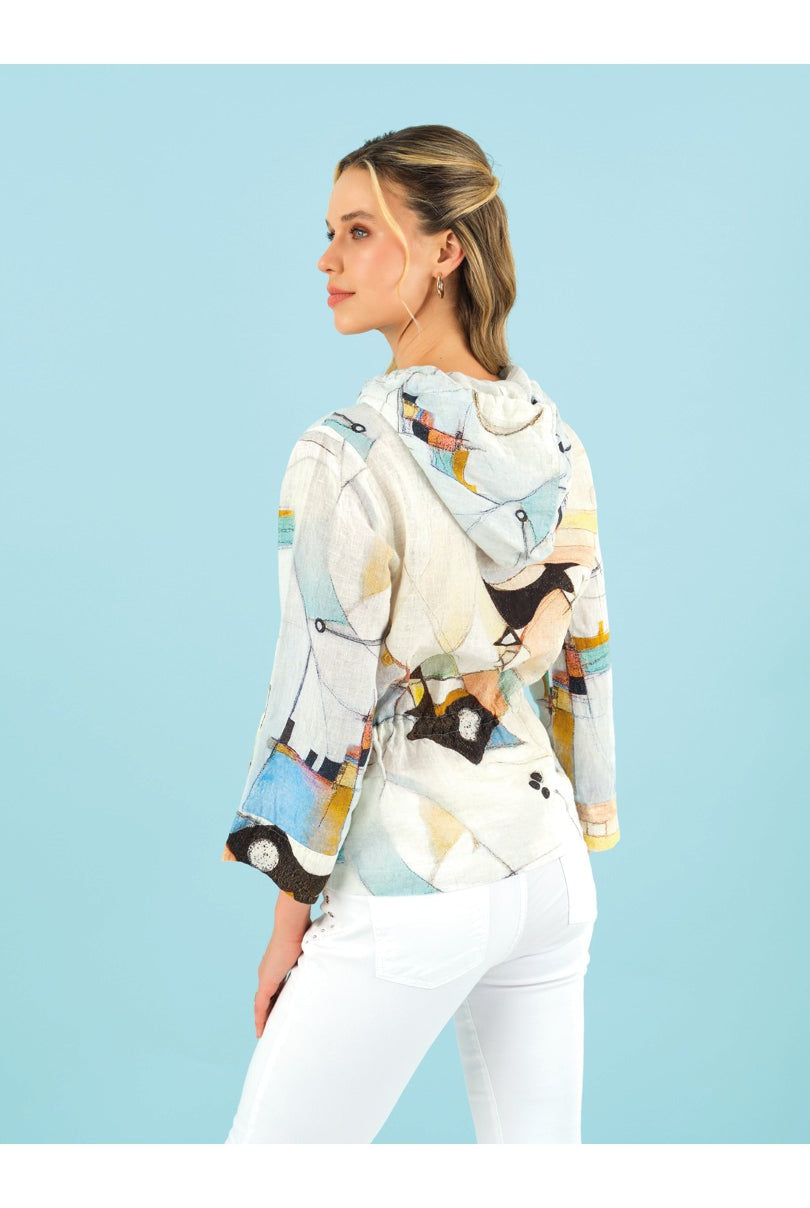 Dolcezza Simply Art Linen Jacket “Untitled 9” (23663)-Jackets-Dolcezza-Deja Nu Boutique, Women's Fashion Boutique in Lampasas, Texas