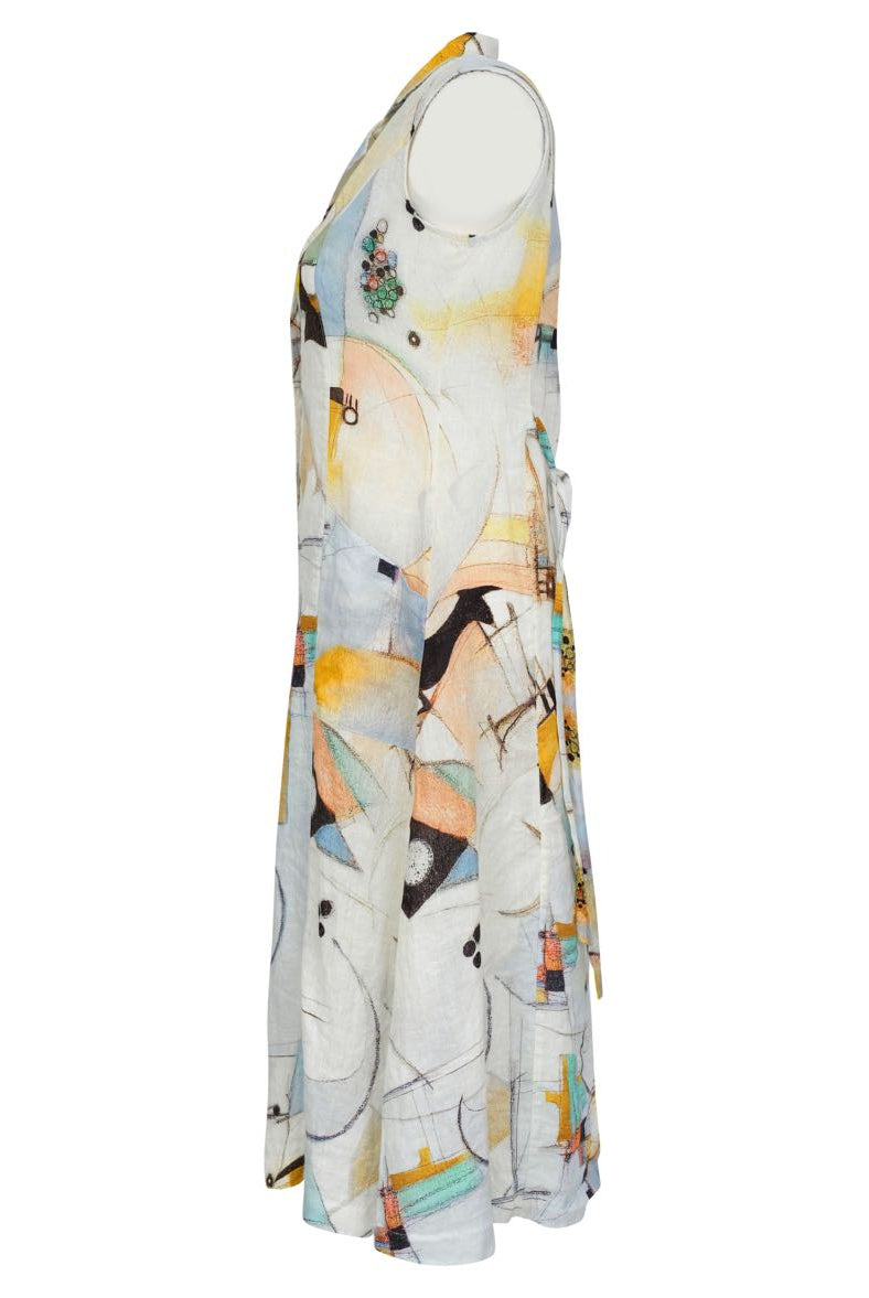 Dolcezza Simply Art Linen Shirt Dress - "Untitled 9" 23662-Dresses-Dolcezza-Deja Nu Boutique, Women's Fashion Boutique in Lampasas, Texas