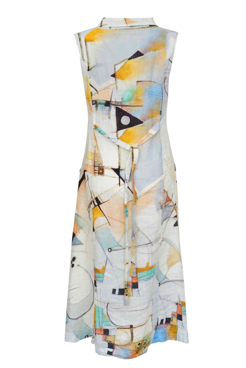 Dolcezza Simply Art Linen Shirt Dress - "Untitled 9" 23662-Dresses-Dolcezza-Deja Nu Boutique, Women's Fashion Boutique in Lampasas, Texas