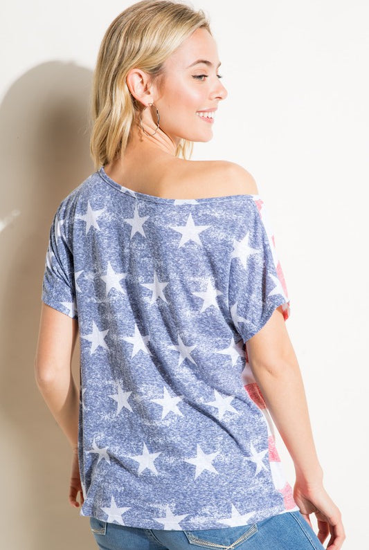 E Luna American Flag Plus Tee With Sequin Pocket Plus-Curvy/Plus Tops-E Luna-Deja Nu Boutique, Women's Fashion Boutique in Lampasas, Texas