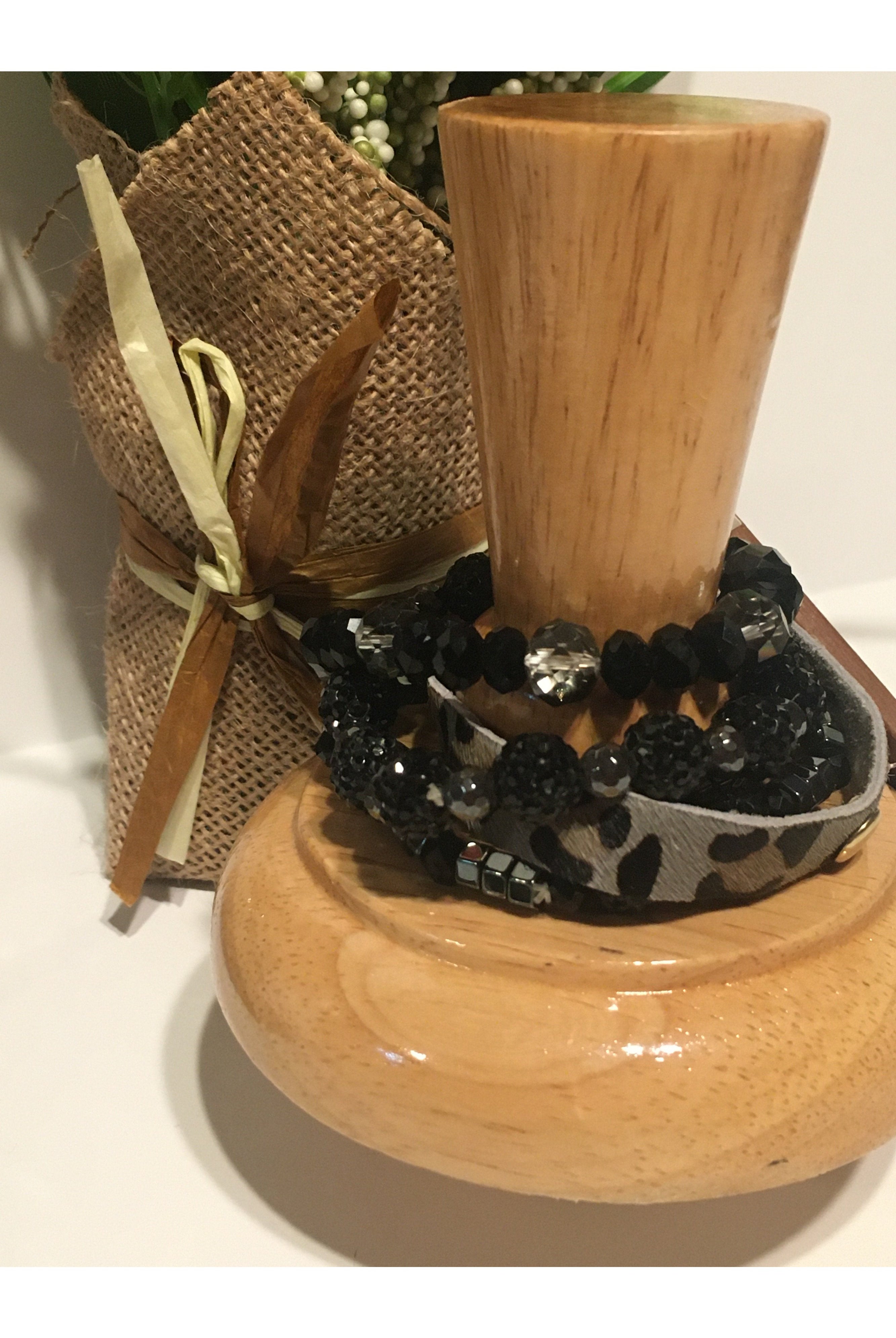 Emma Black Faux Leopard Tassel Necklace-Necklaces-Emma-Deja Nu Boutique, Women's Fashion Boutique in Lampasas, Texas