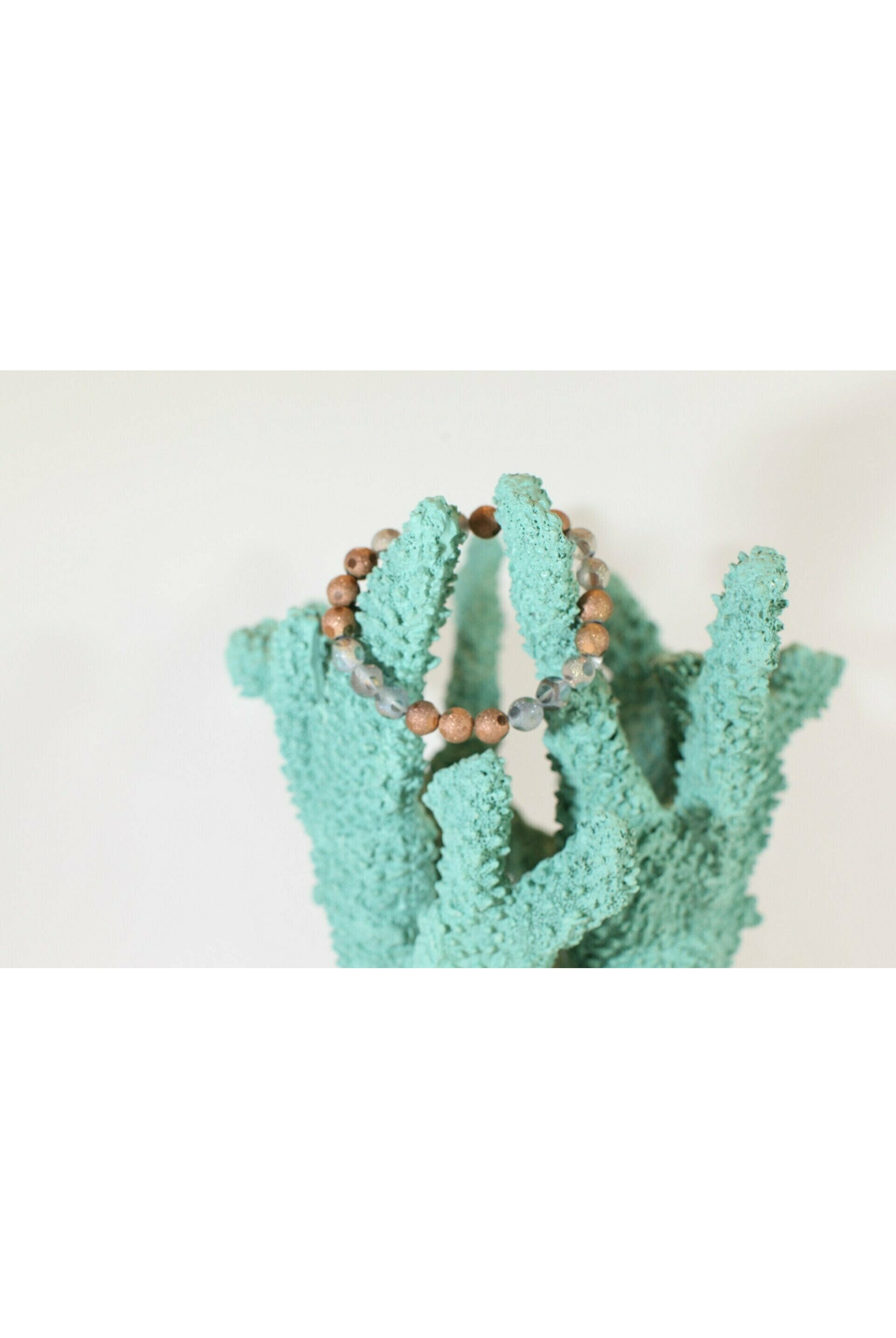 Emma Bronze And Grey Faux Leopard Smoke Stretch Bracelet-Bracelets-Emma-Deja Nu Boutique, Women's Fashion Boutique in Lampasas, Texas