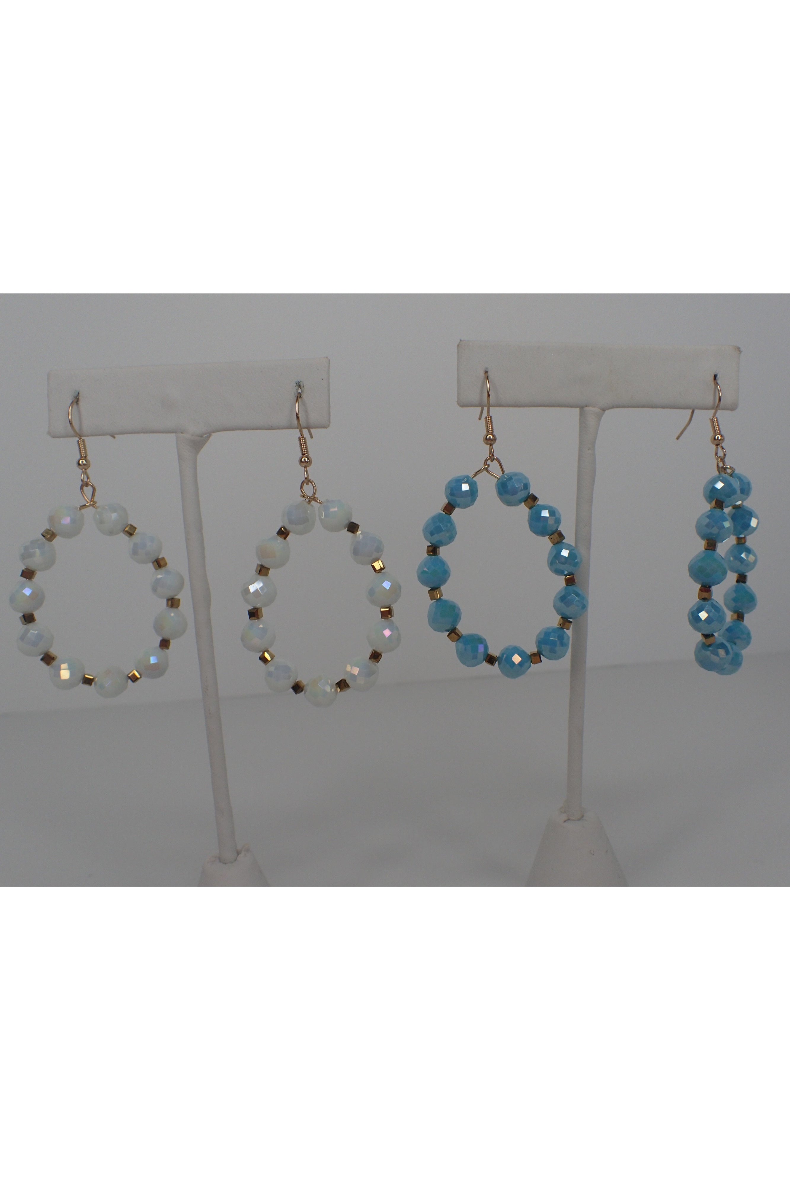 Emma Crystal Beaded Hoop Earrings - Two Colors-Earrings-Emma-Deja Nu Boutique, Women's Fashion Boutique in Lampasas, Texas
