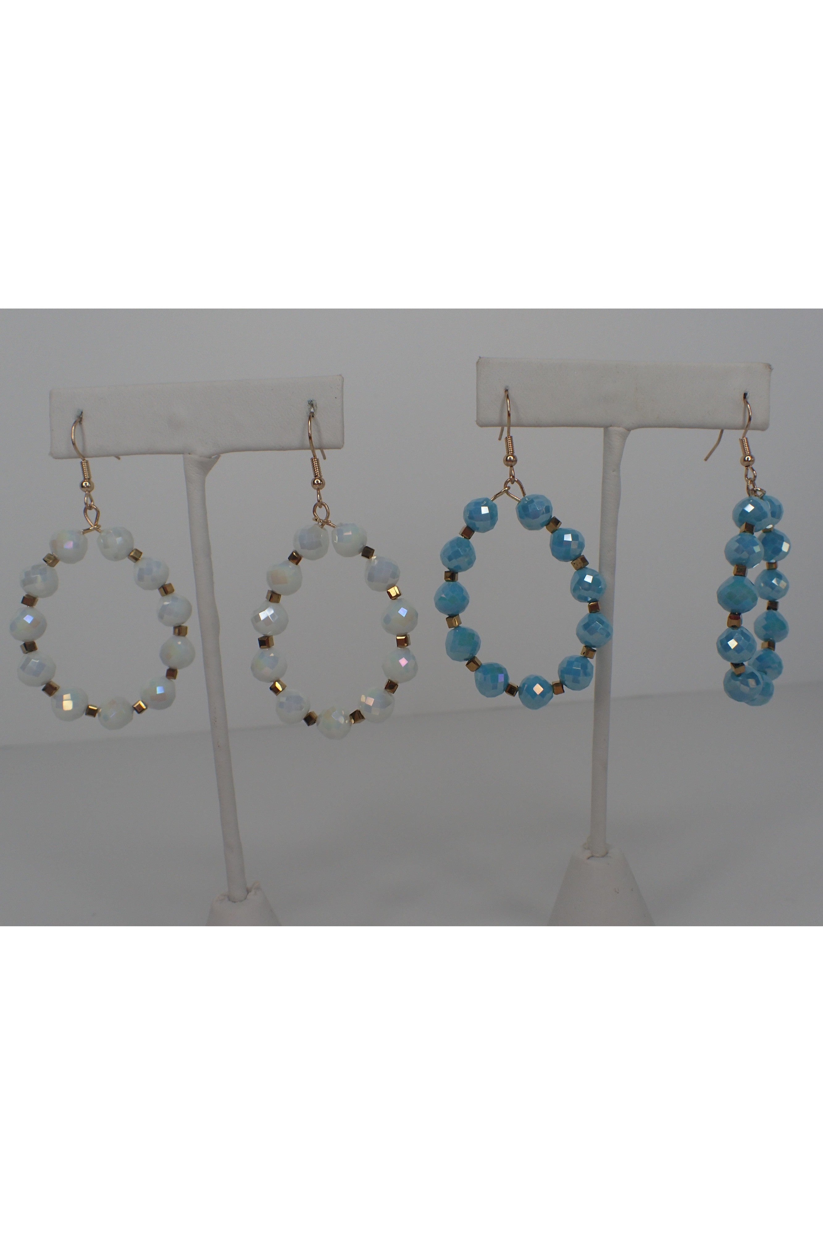 Emma Crystal Beaded Hoop Earrings - Two Colors-Earrings-Emma-Deja Nu Boutique, Women's Fashion Boutique in Lampasas, Texas