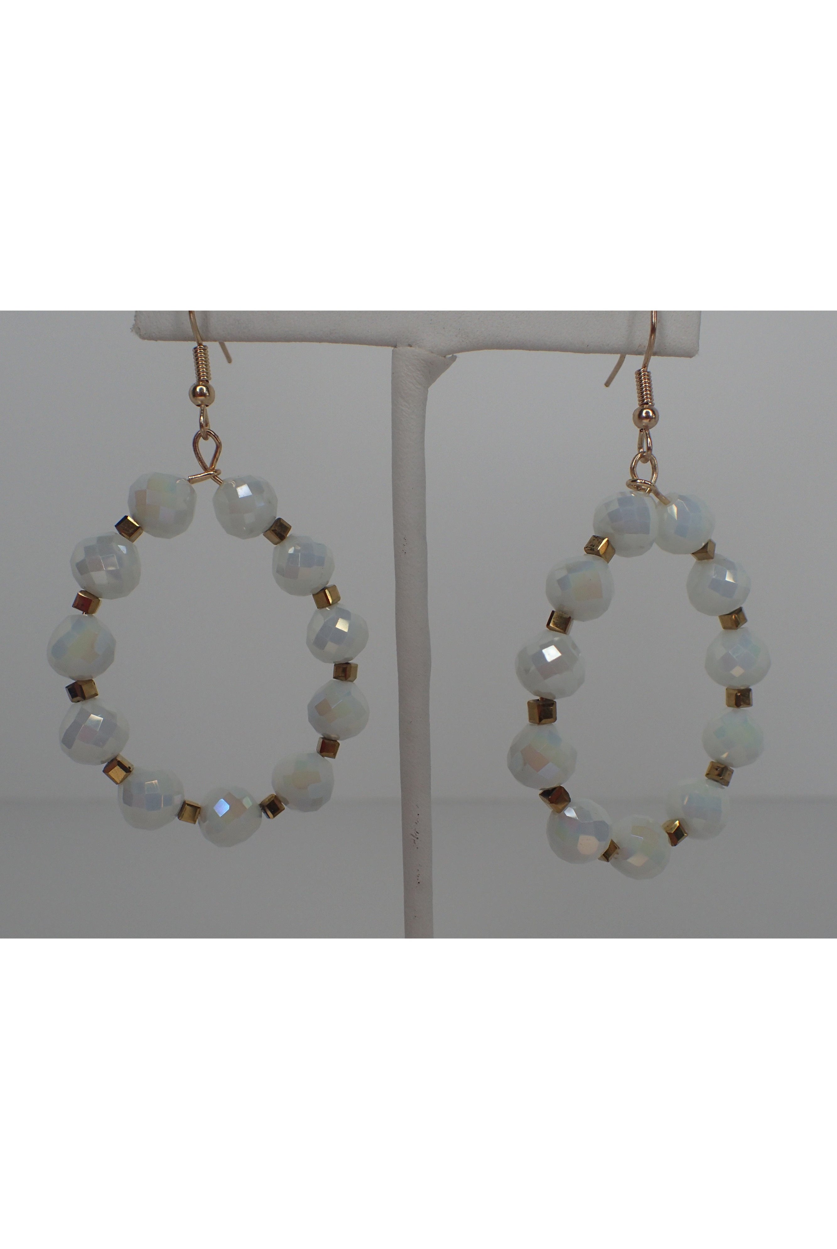 Emma Crystal Beaded Hoop Earrings - Two Colors-Earrings-Emma-Deja Nu Boutique, Women's Fashion Boutique in Lampasas, Texas
