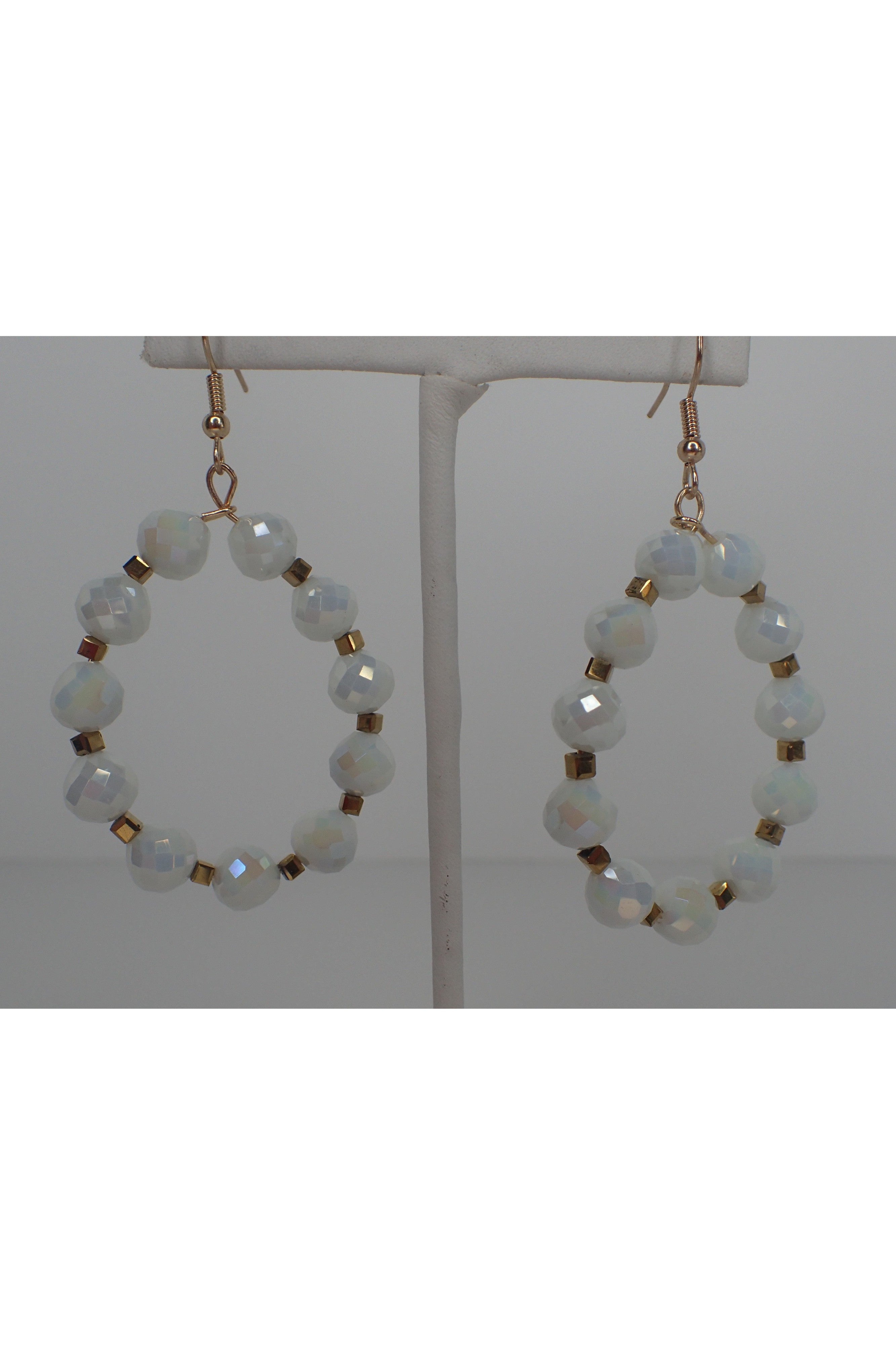 Emma Crystal Beaded Hoop Earrings - Two Colors-Earrings-Emma-Deja Nu Boutique, Women's Fashion Boutique in Lampasas, Texas