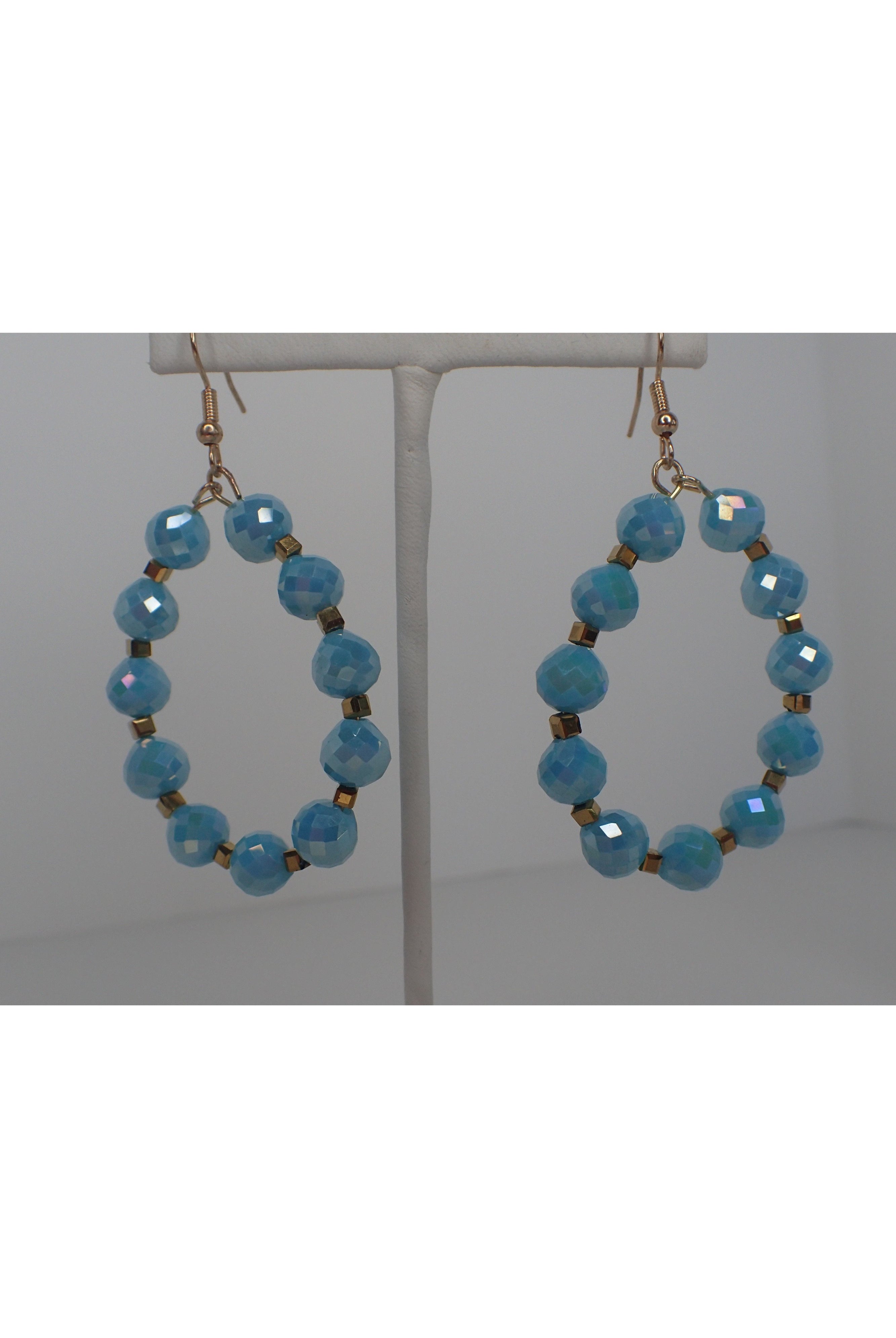 Emma Crystal Beaded Hoop Earrings - Two Colors-Earrings-Emma-Deja Nu Boutique, Women's Fashion Boutique in Lampasas, Texas