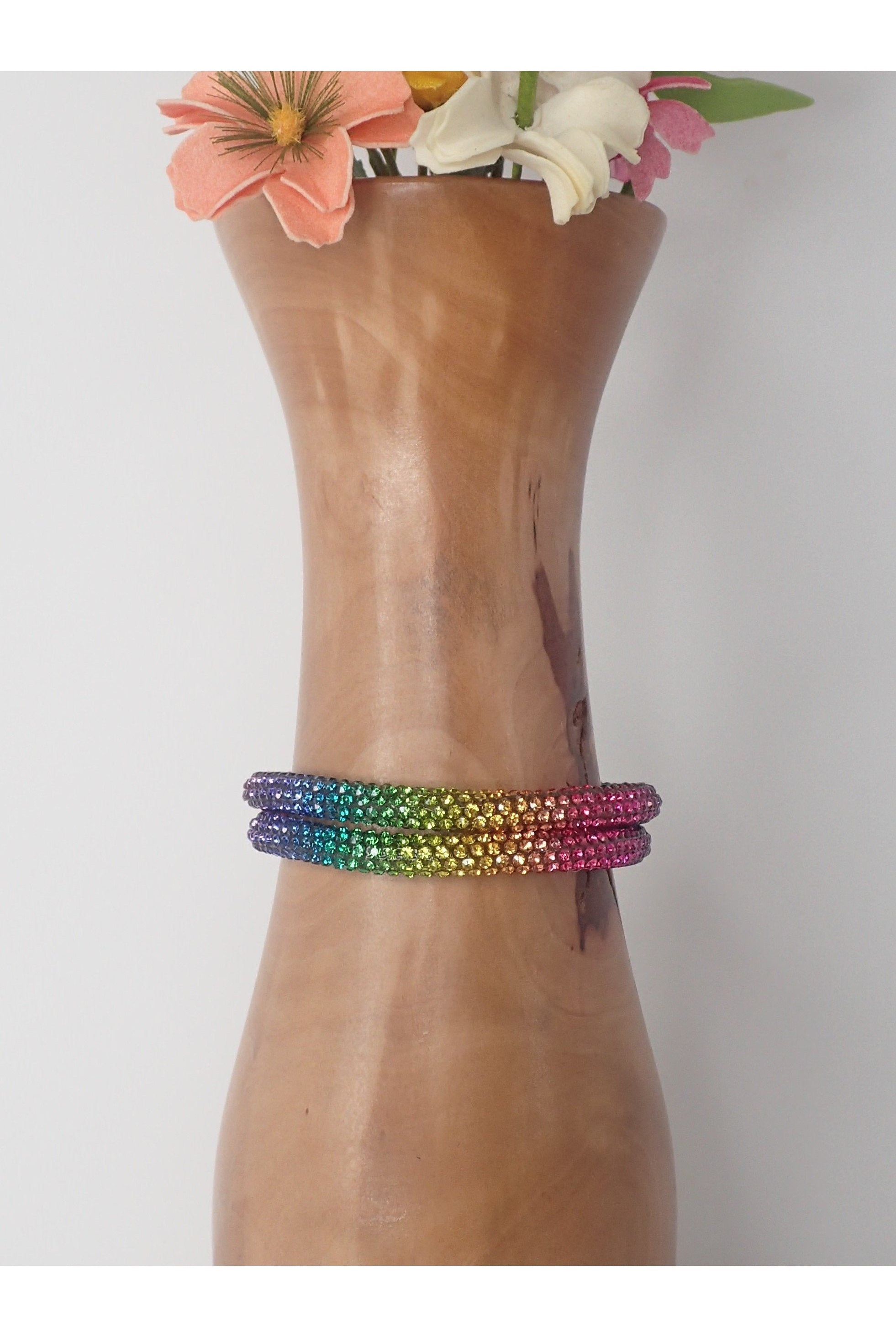 Emma Rhinestone Tie Dye Bracelet-Bracelets-Emma-Deja Nu Boutique, Women's Fashion Boutique in Lampasas, Texas