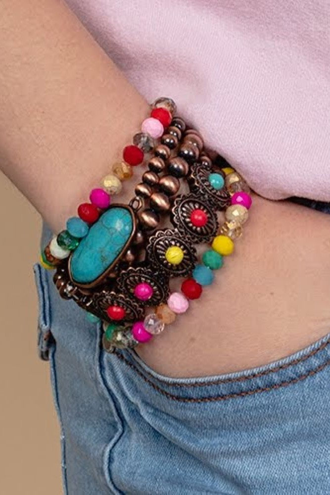 Emma Stretch Bracelet Set In Bright Colors-Bracelets-Emma-Deja Nu Boutique, Women's Fashion Boutique in Lampasas, Texas