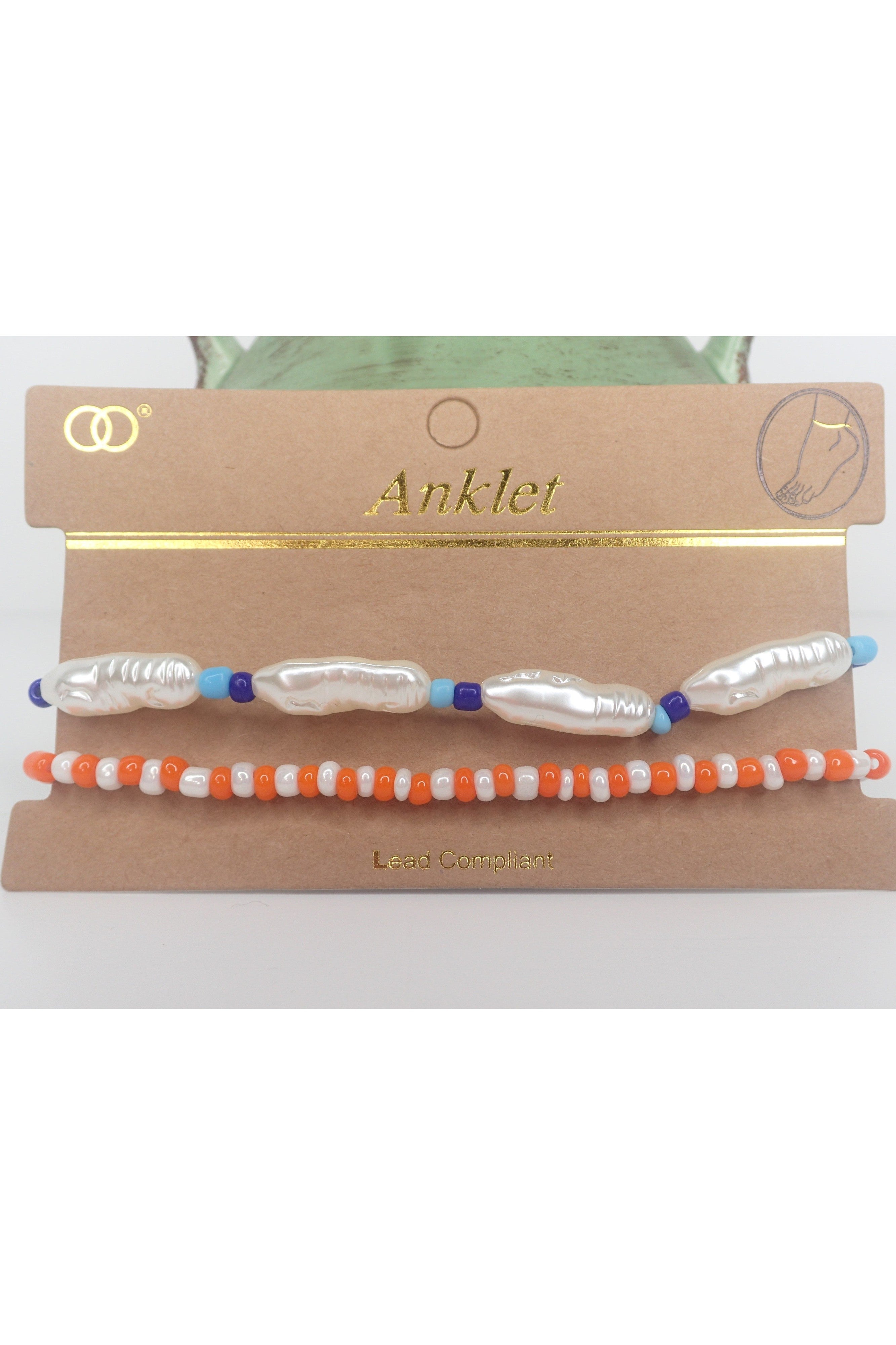 Emma Two Piece Beaded Anklet- Two Colors-Anklets-Emma-Deja Nu Boutique, Women's Fashion Boutique in Lampasas, Texas