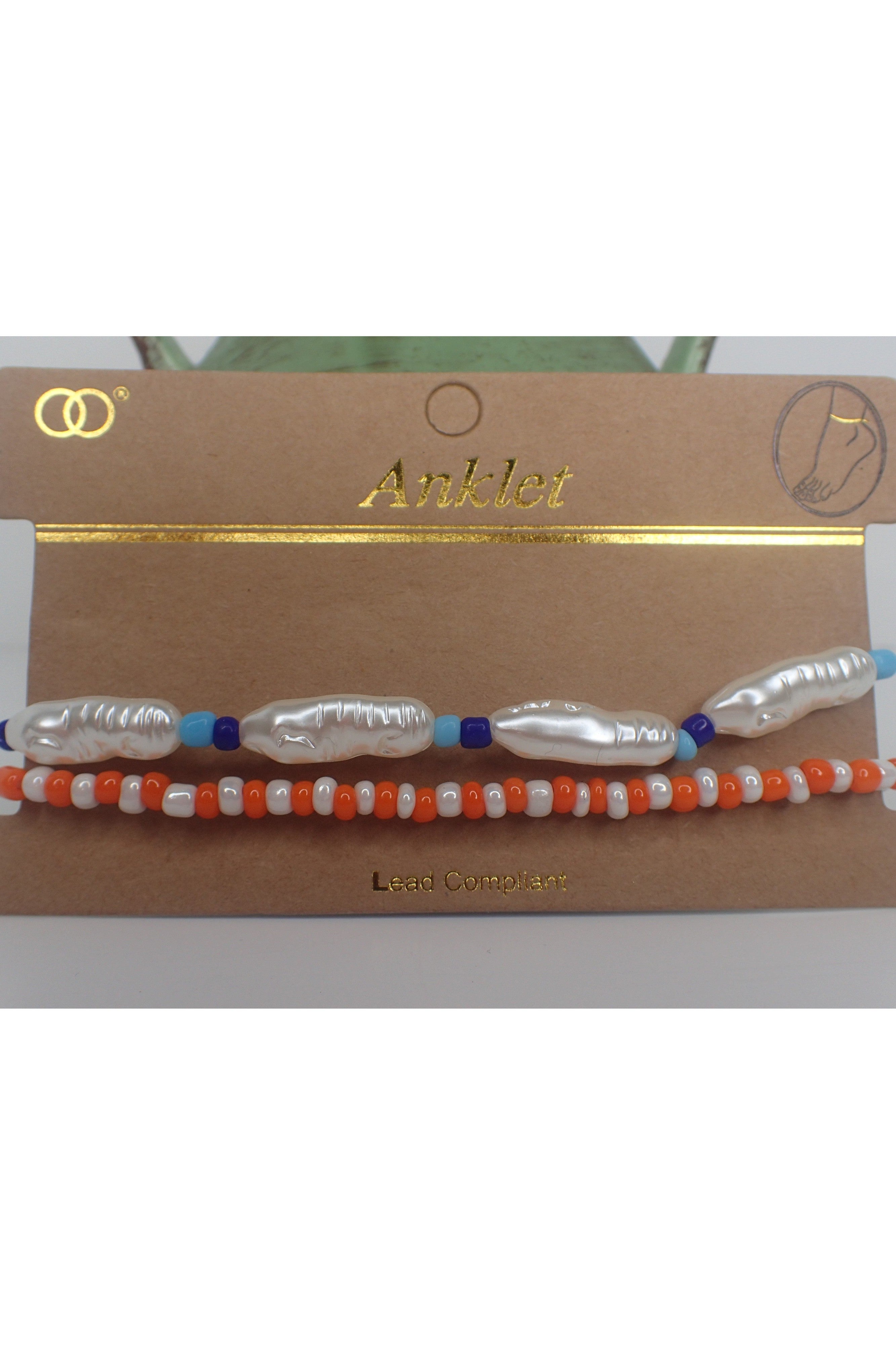 Emma Two Piece Beaded Anklet- Two Colors-Anklets-Emma-Deja Nu Boutique, Women's Fashion Boutique in Lampasas, Texas