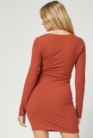 Entro Brick Sweater Dress-Dresses-Entro-Deja Nu Boutique, Women's Fashion Boutique in Lampasas, Texas