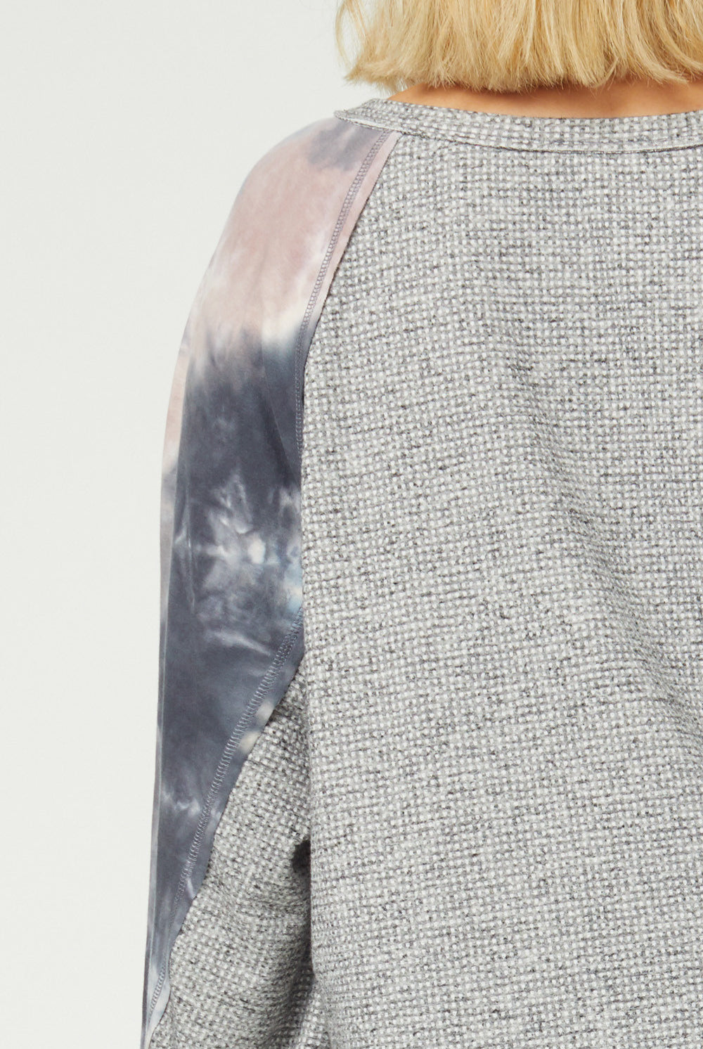 Entro Charcoal Tie Dye Puffy Sleeve Top Plus-Curvy/Plus Tops-Entro-Deja Nu Boutique, Women's Fashion Boutique in Lampasas, Texas