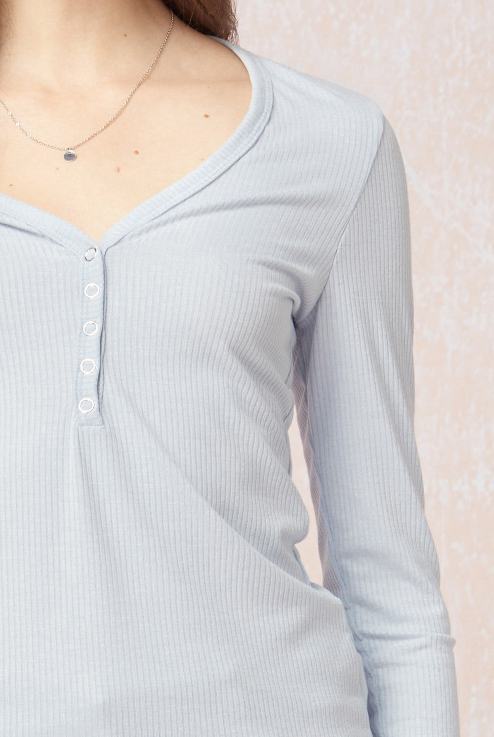 Entro Snap Front Long Sleeve Tee - Three Colors-Long Sleeves-Entro-Deja Nu Boutique, Women's Fashion Boutique in Lampasas, Texas