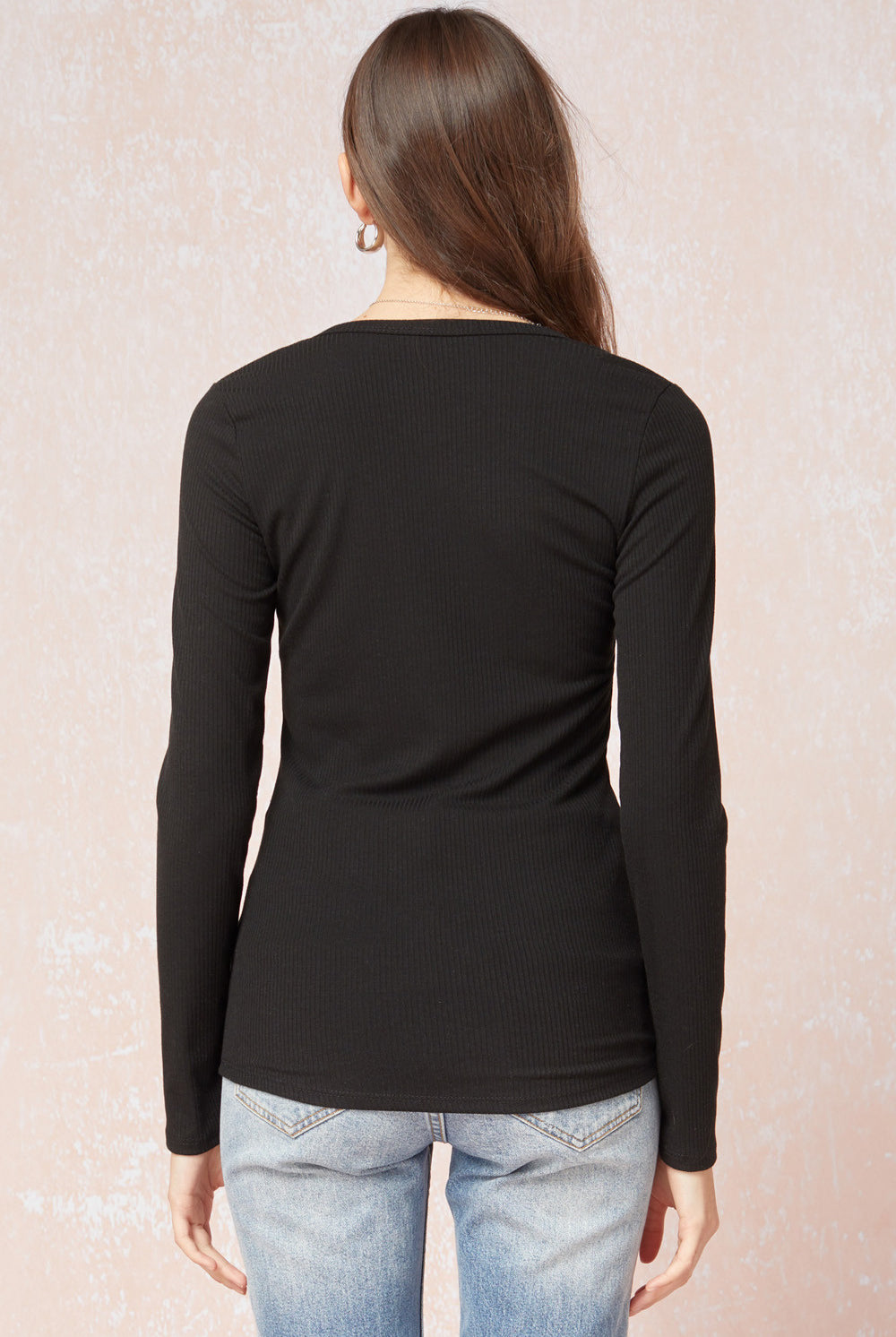 Entro Snap Front Long Sleeve Tee - Three Colors-Long Sleeves-Entro-Deja Nu Boutique, Women's Fashion Boutique in Lampasas, Texas