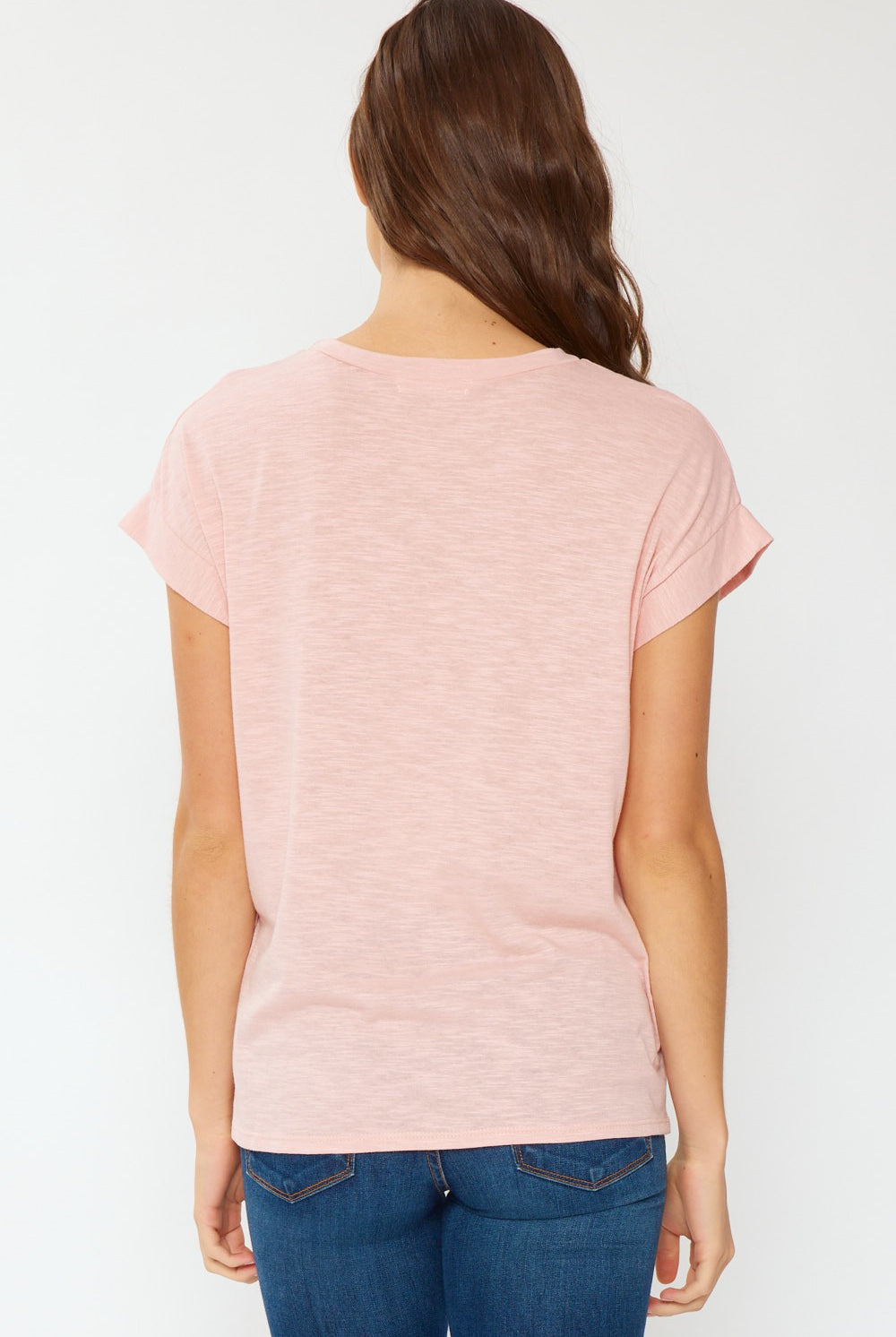 FSL Apparel Cotton Slub Essential Relaxed Fit Tee In Blush-Short Sleeves-FSL Apparel-Deja Nu Boutique, Women's Fashion Boutique in Lampasas, Texas