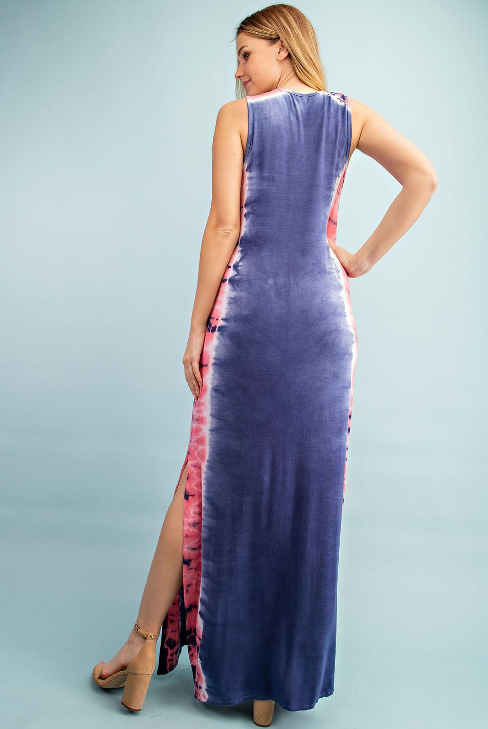 FSL Apparel Jersey Tie Dye Maxi Dress-Maxi Dresses-FSL Apparel-Deja Nu Boutique, Women's Fashion Boutique in Lampasas, Texas