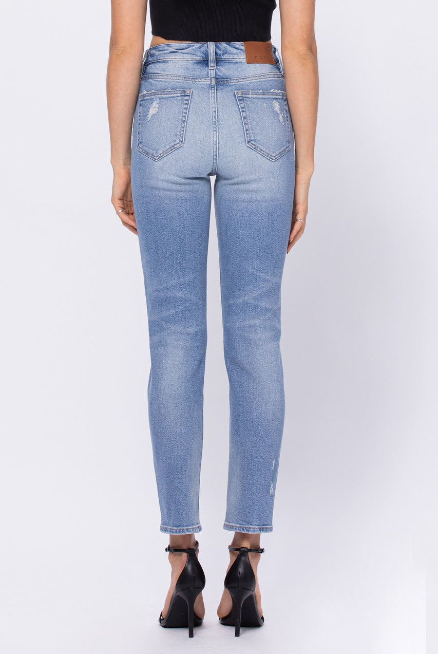 Hidden Medium Wash Classic Distressed Mom Jean-Jeans-Hidden-Deja Nu Boutique, Women's Fashion Boutique in Lampasas, Texas