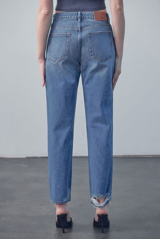 Hidden Tracey High Rise Dark Wash Straight Leg Jean-Bottoms-Hidden-Deja Nu Boutique, Women's Fashion Boutique in Lampasas, Texas