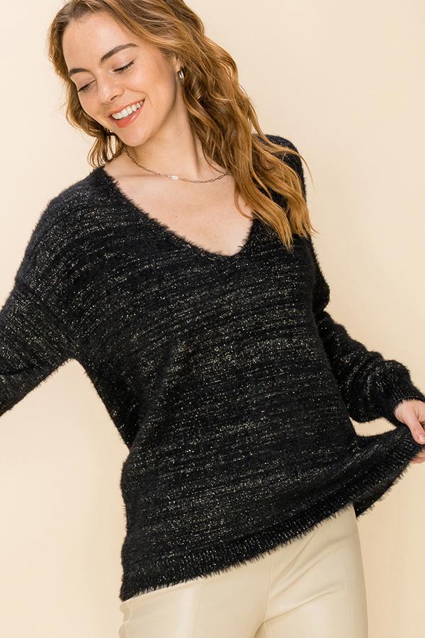 HyFve Double Zero Fuzzy Sweater- 3 Colors-Sweaters-Hyfve-Deja Nu Boutique, Women's Fashion Boutique in Lampasas, Texas