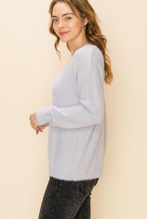 HyFve Double Zero Fuzzy Sweater- 3 Colors-Sweaters-Hyfve-Deja Nu Boutique, Women's Fashion Boutique in Lampasas, Texas