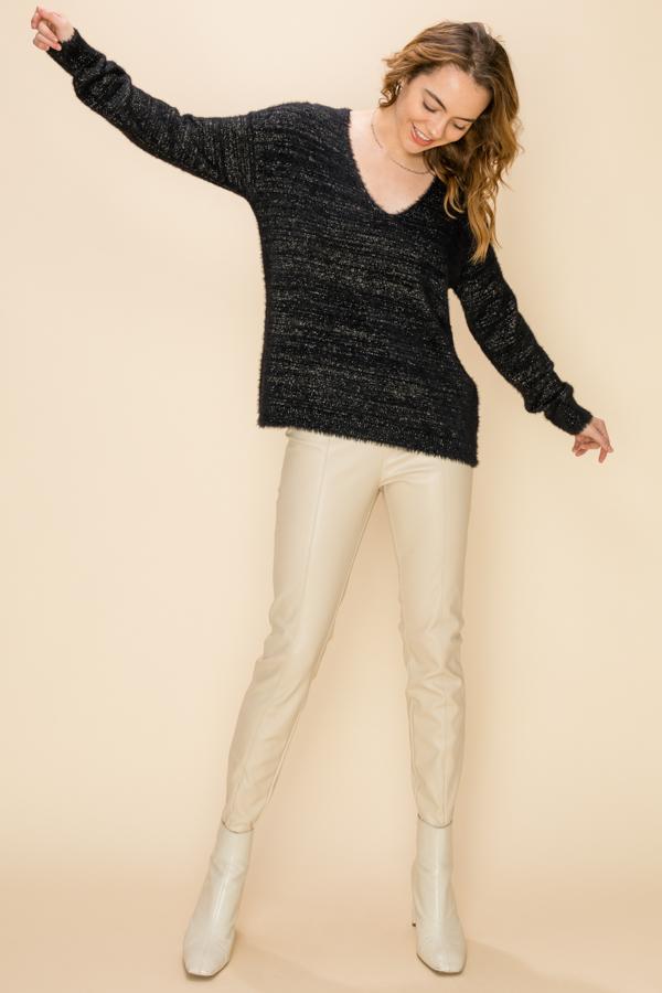 HyFve Double Zero Fuzzy Sweater- 3 Colors-Sweaters-Hyfve-Deja Nu Boutique, Women's Fashion Boutique in Lampasas, Texas