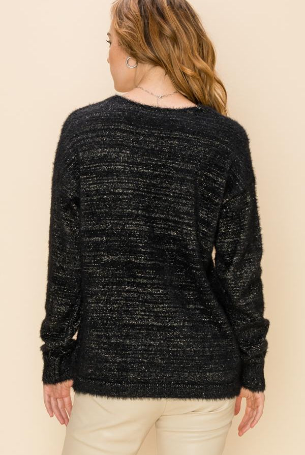 HyFve Double Zero Fuzzy Sweater- 3 Colors-Sweaters-Hyfve-Deja Nu Boutique, Women's Fashion Boutique in Lampasas, Texas